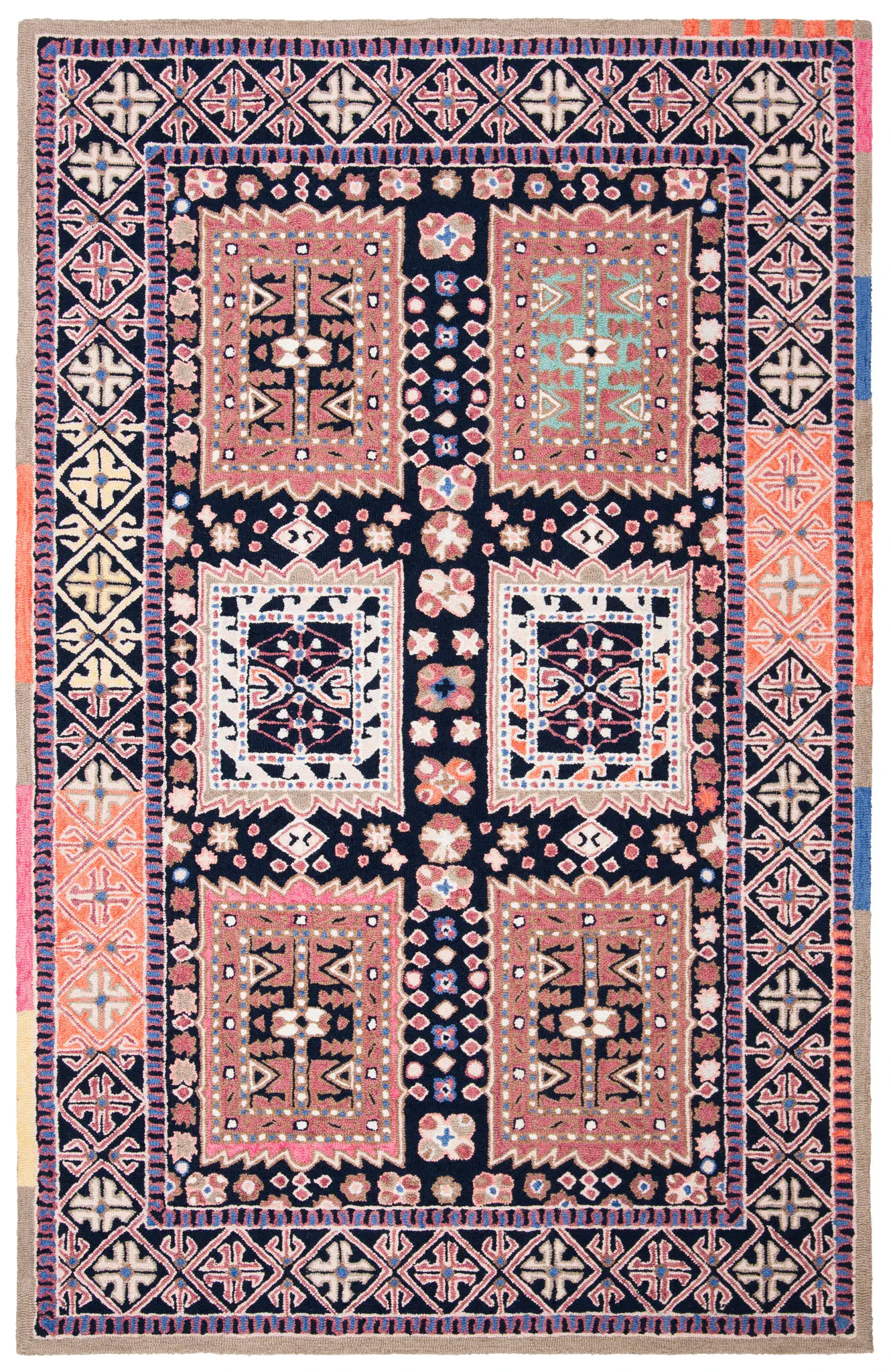 Bellagio Panel Geometric Hand-Tufted Wool Rug