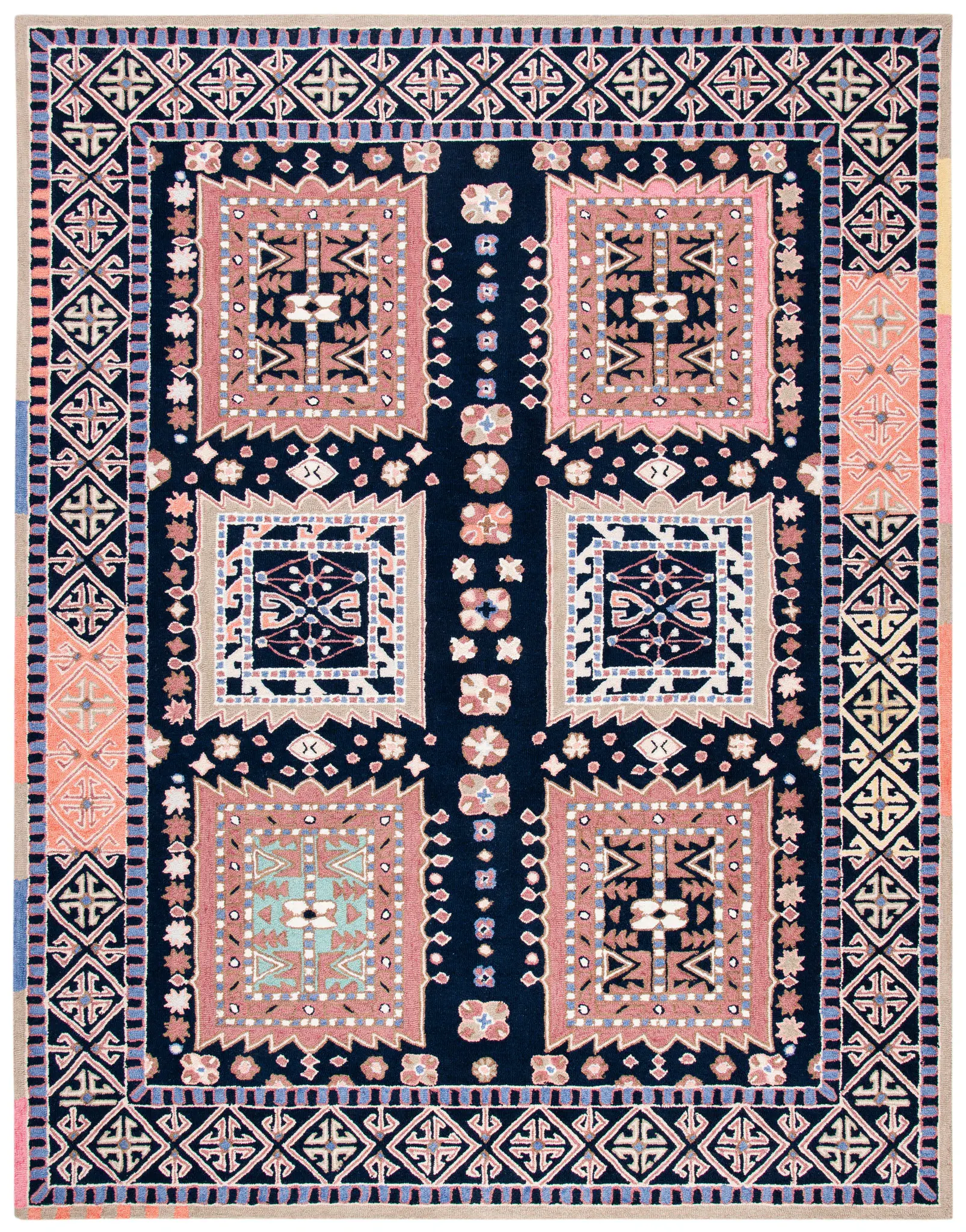 Bellagio Panel Geometric Hand-Tufted Wool Rug