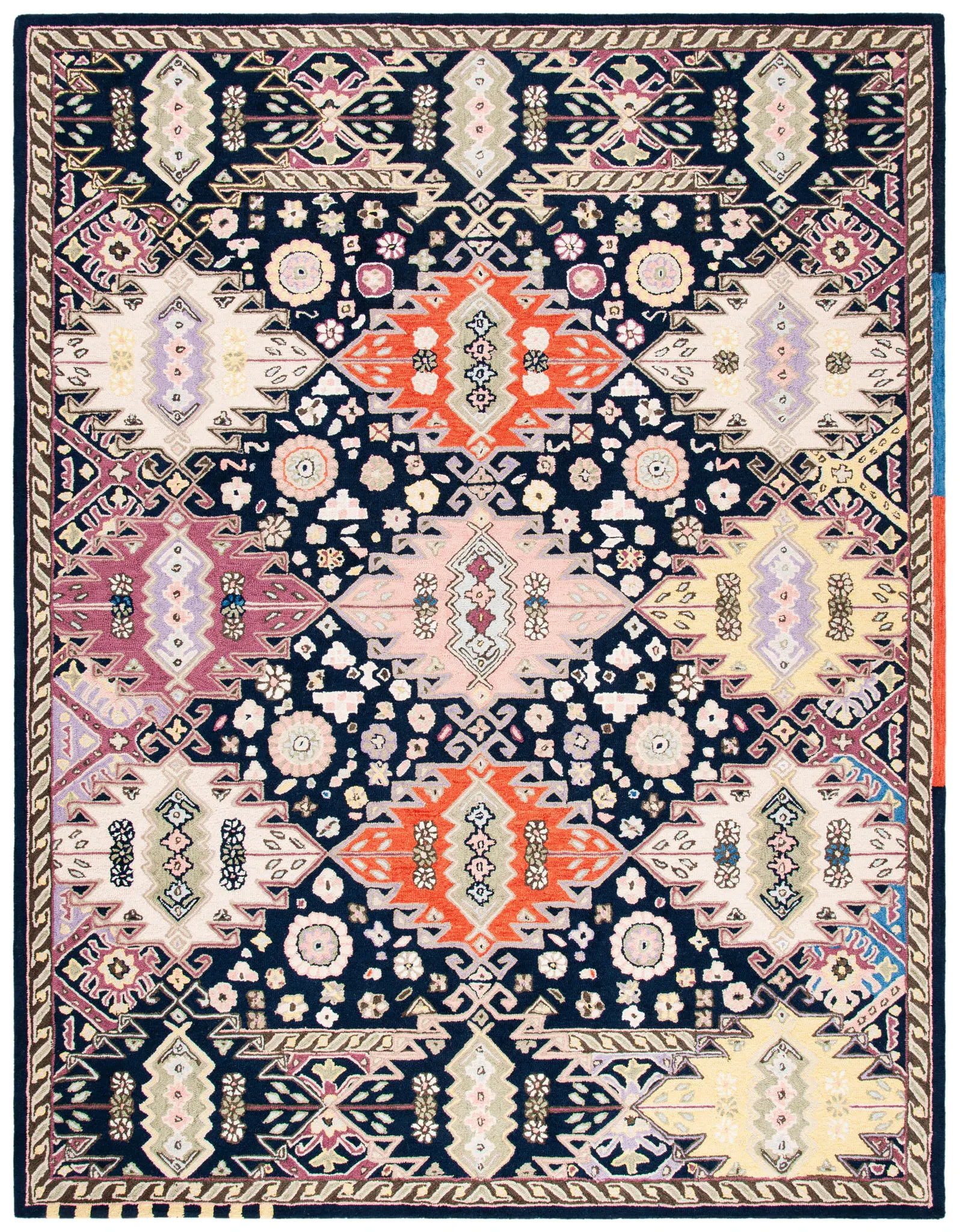 Bellagio Diamond Medallion Hand-Tufted Wool Rug