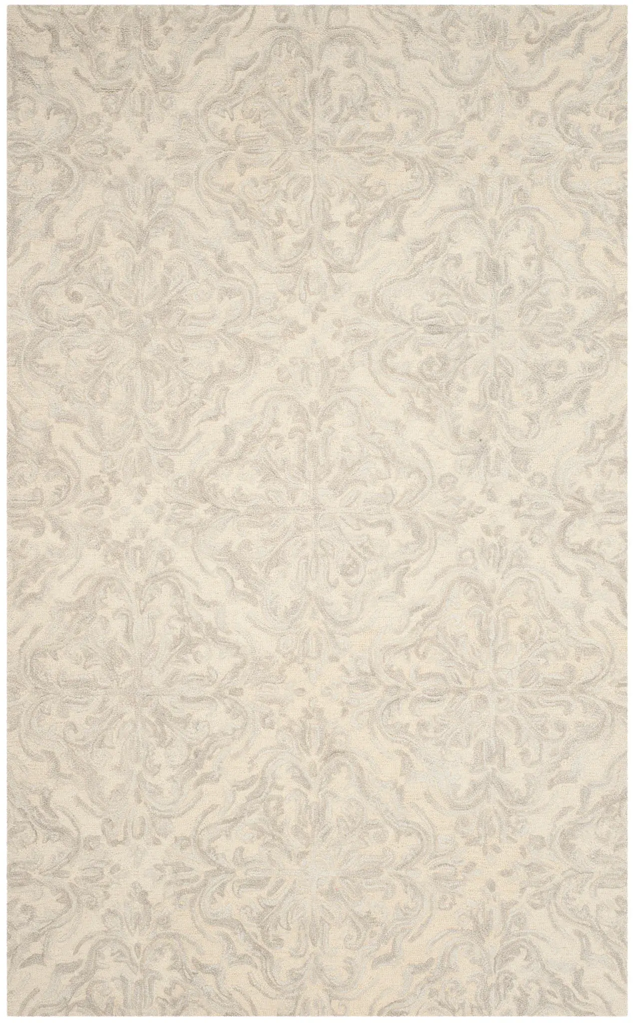 Blossom Scroll Medallion Hand-Tufted Wool Rug