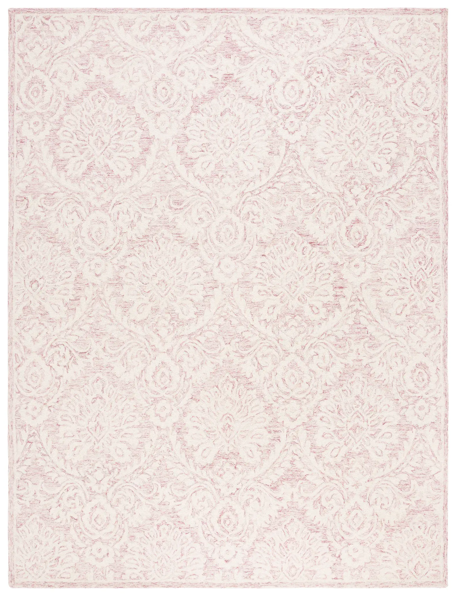 Blossom Palmette Damask Hand-Tufted Wool Rug