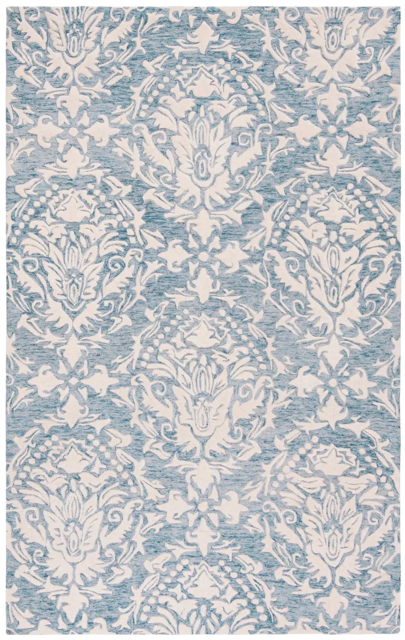 Blossom Traditional Damask Hand-Tufted Wool Rug