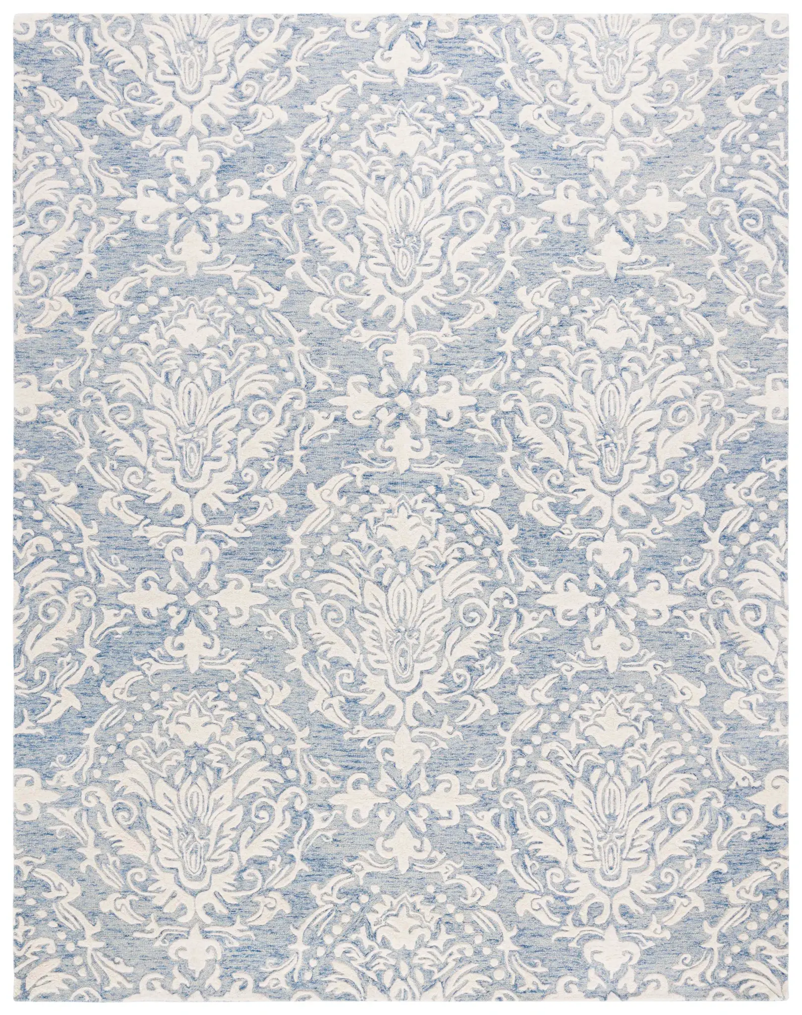 Blossom Traditional Damask Hand-Tufted Wool Rug