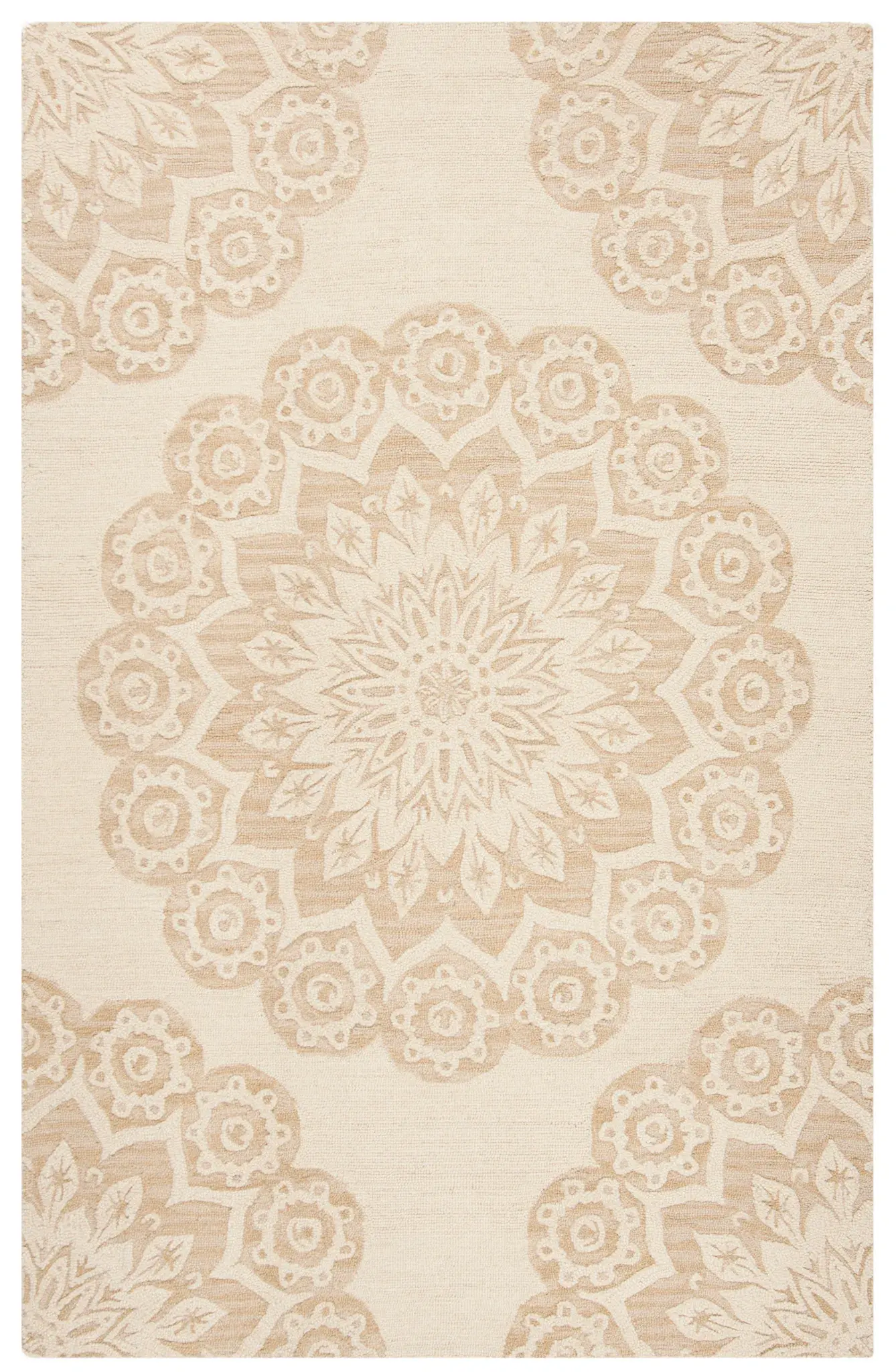 Blossom Sunburst Medallion Hand-Tufted Wool Rug