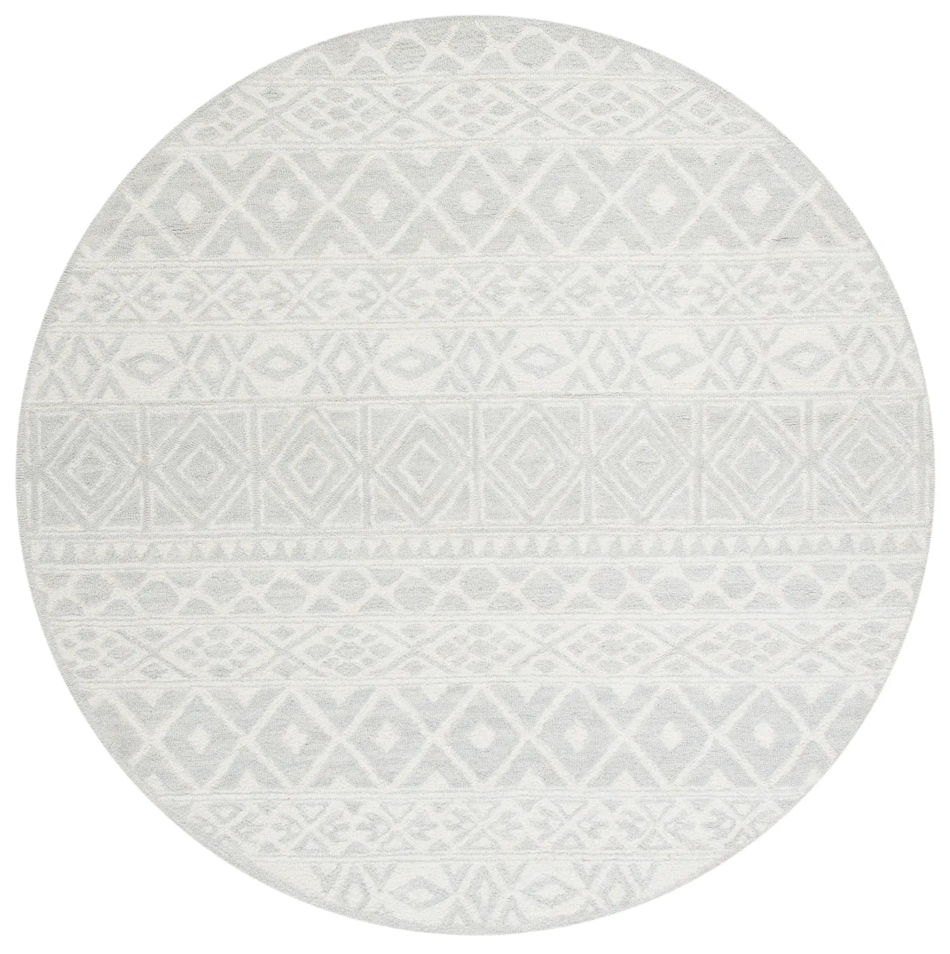 Blossom Banded Geometric Hand-Tufted Wool Rug