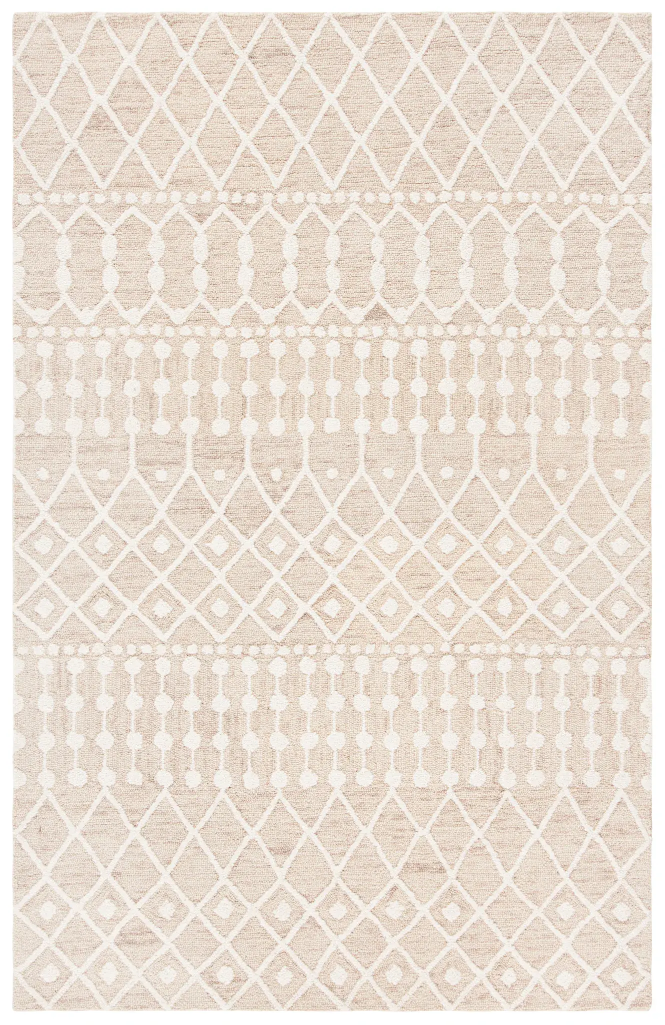 Blossom Banded Diamond Hand-Tufted Wool Rug