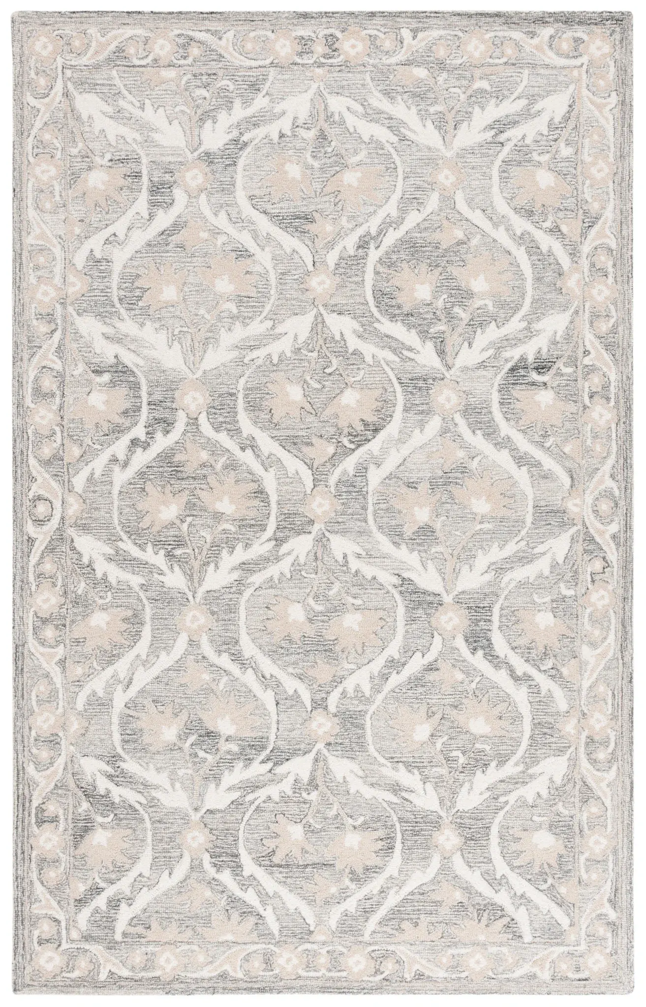 Blossom Scrolling Floral Hand-Tufted Wool Rug