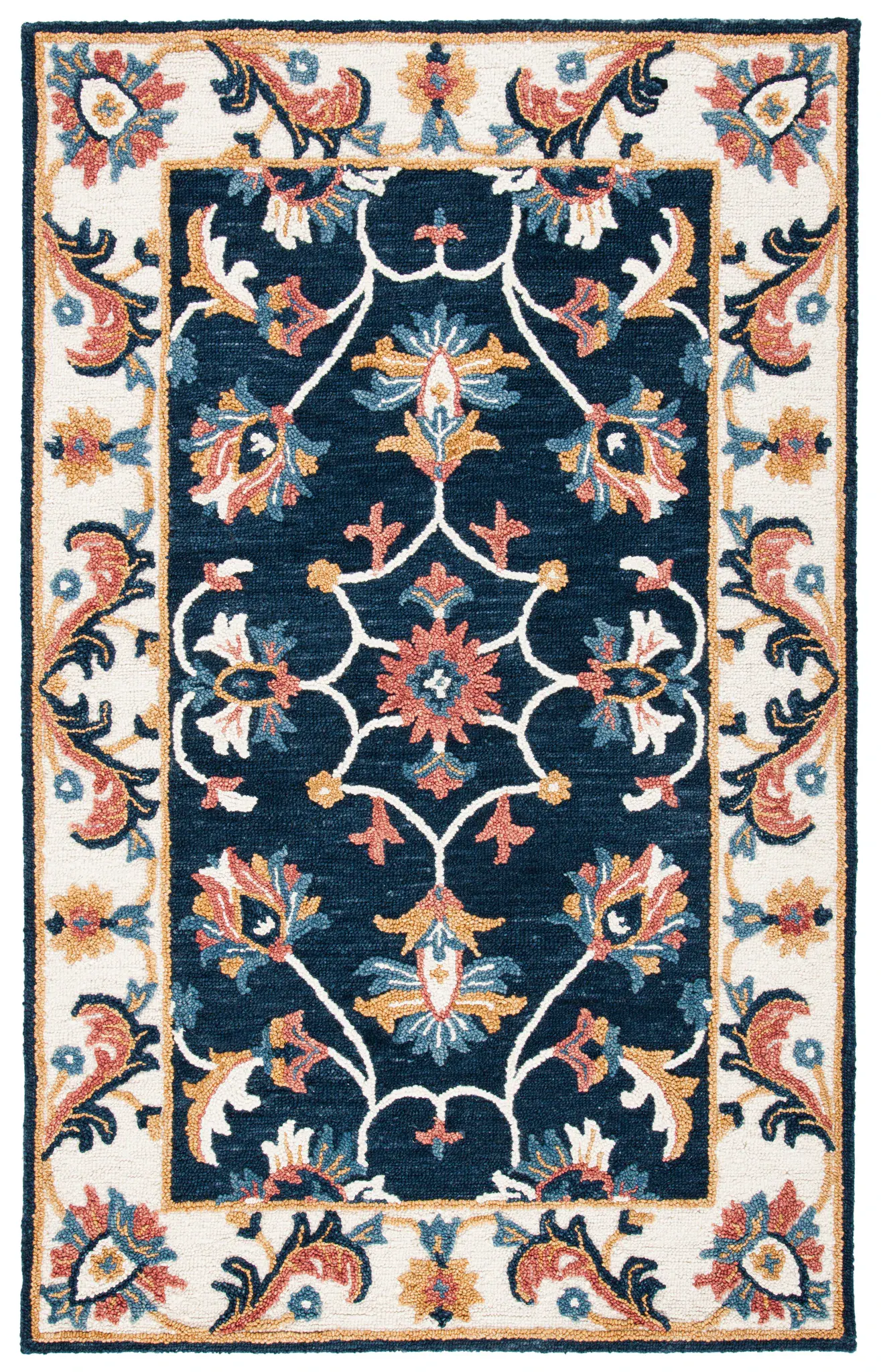 Blossom Framed Floral Hand-Tufted Wool Rug