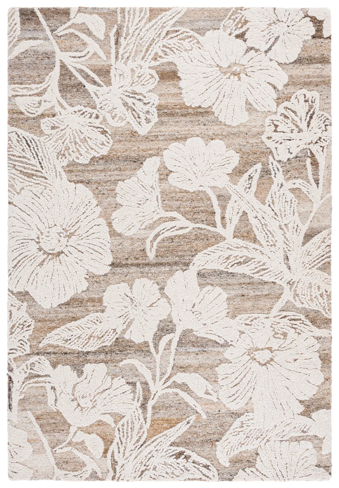 Blossom Floral Silhouette Hand-Tufted Wool Rug