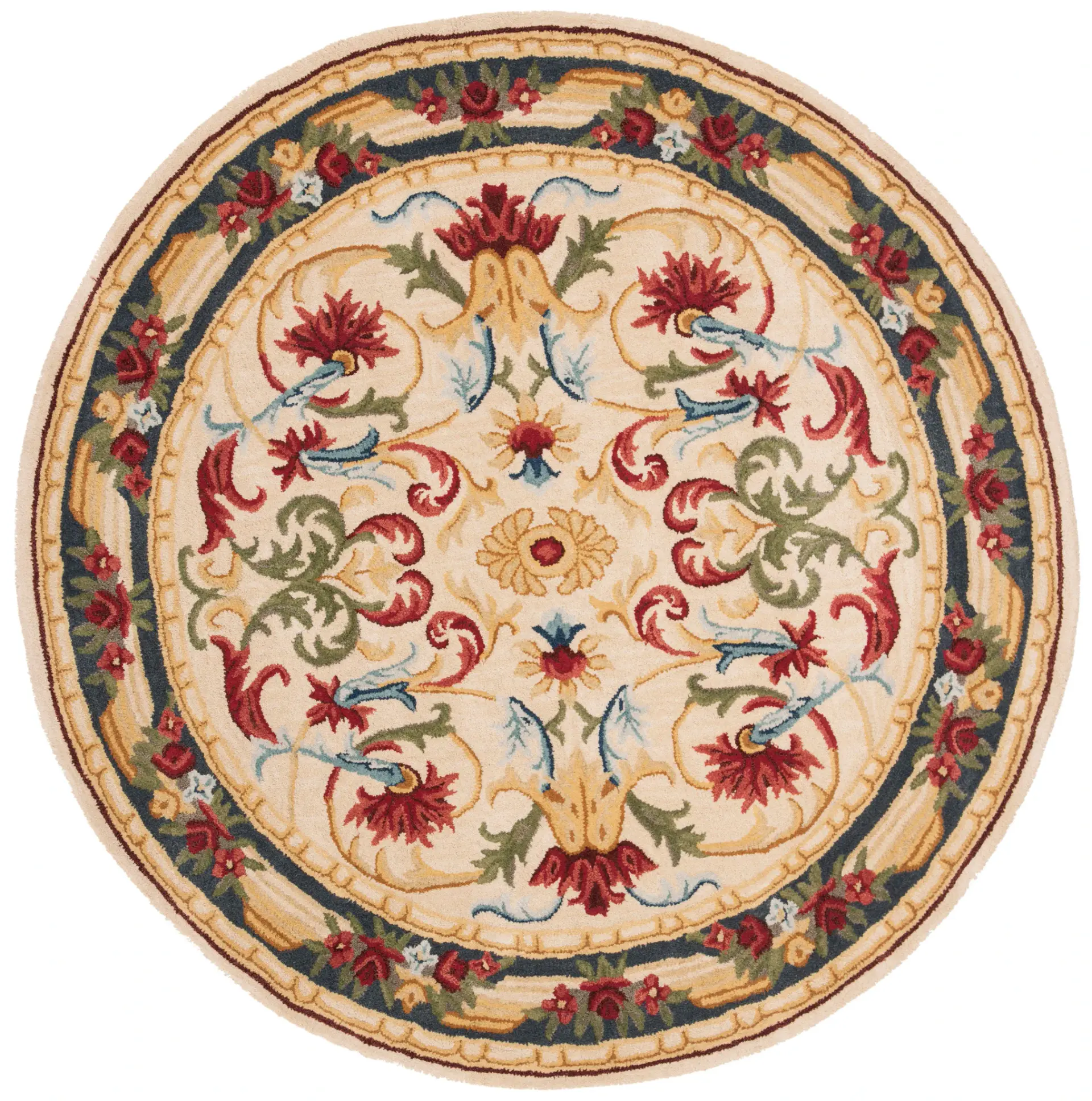 Blossom Acanthus Scroll Hand-Tufted Wool Rug