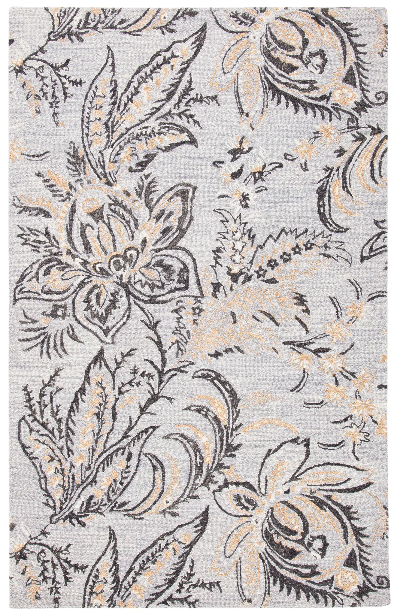 Blossom Botanical Scroll Hand-Tufted Wool Rug