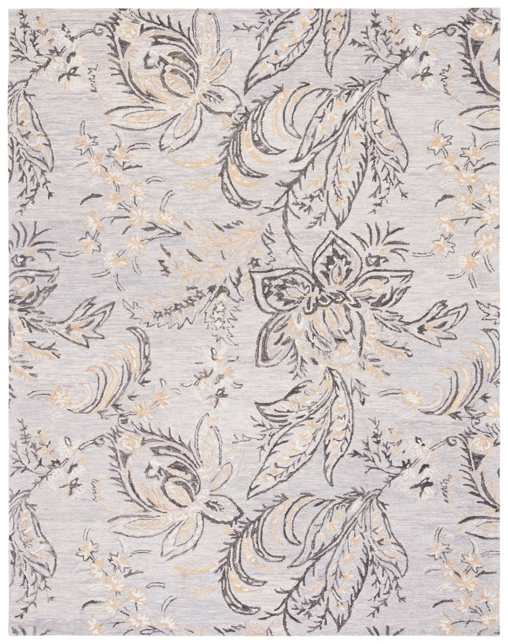 Blossom Botanical Scroll Hand-Tufted Wool Rug