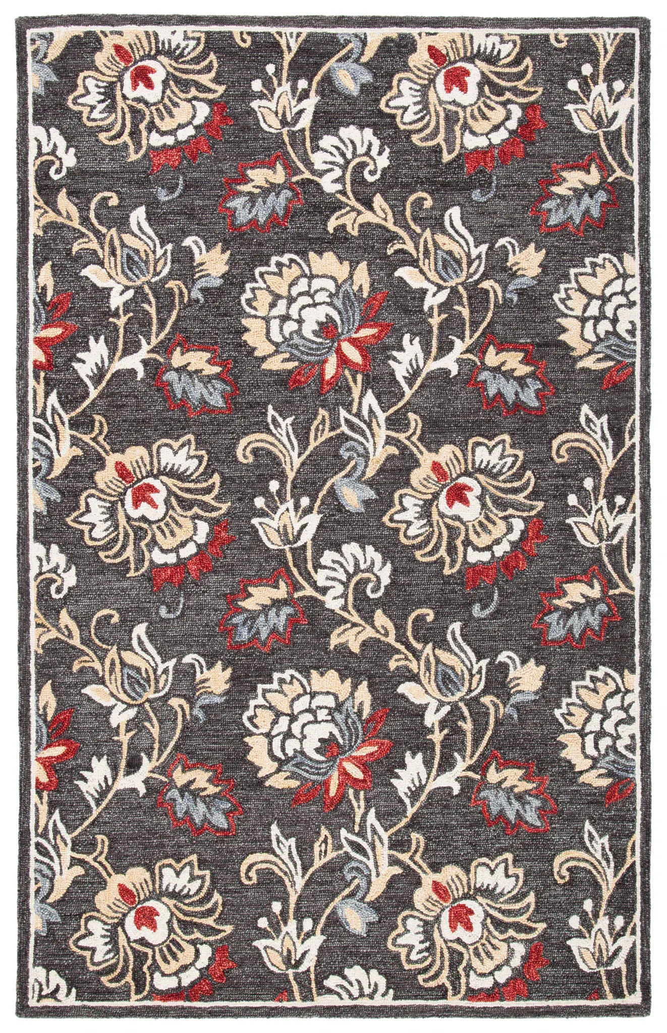 Blossom Diagonal Trellis Floral Hand-Tufted Wool Rug