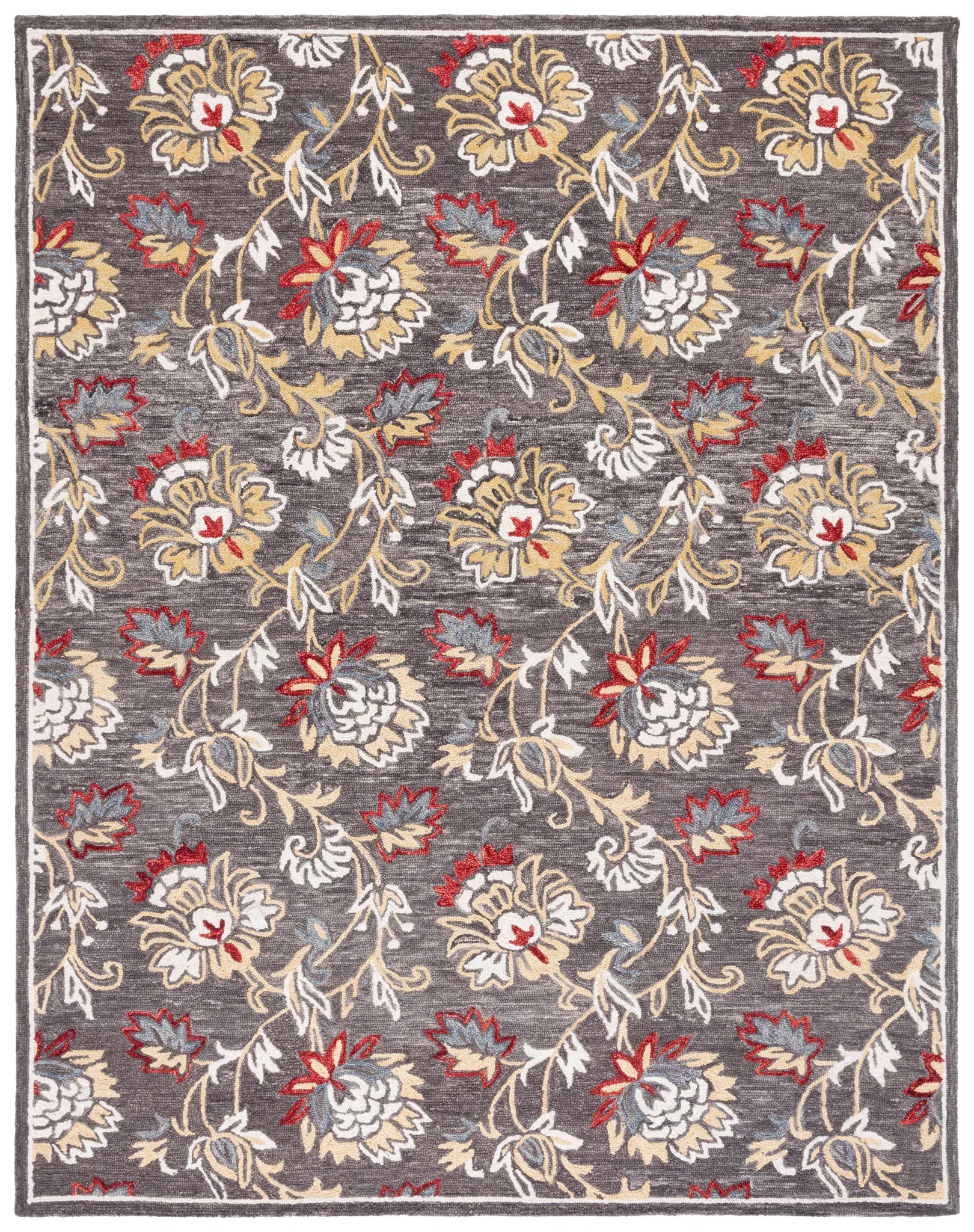 Blossom Diagonal Trellis Floral Hand-Tufted Wool Rug