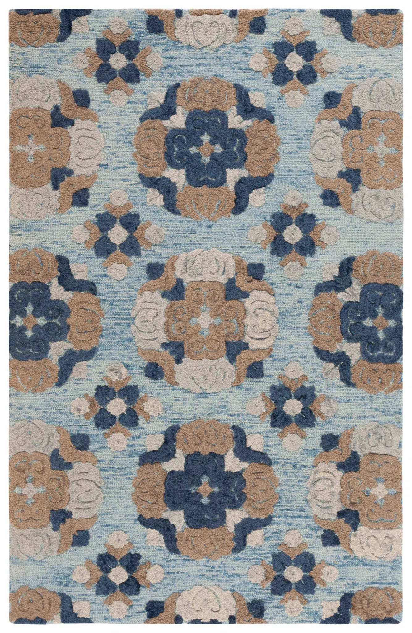 Blossom Floral Rosette Hand-Tufted Wool Rug