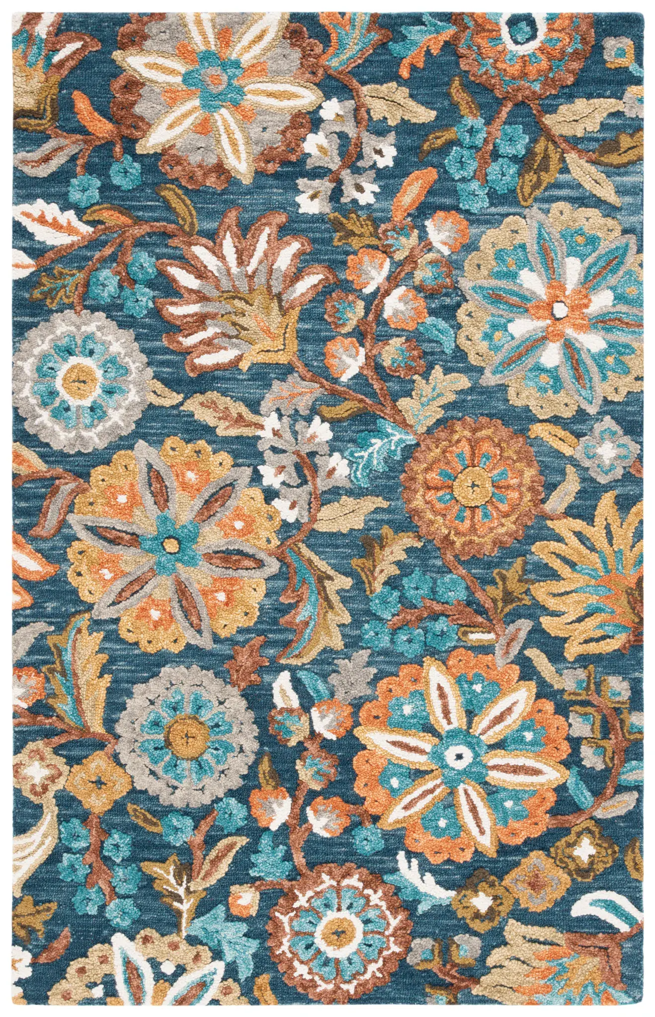 Blossom Floral Rosette Garden Hand-Tufted Wool Rug