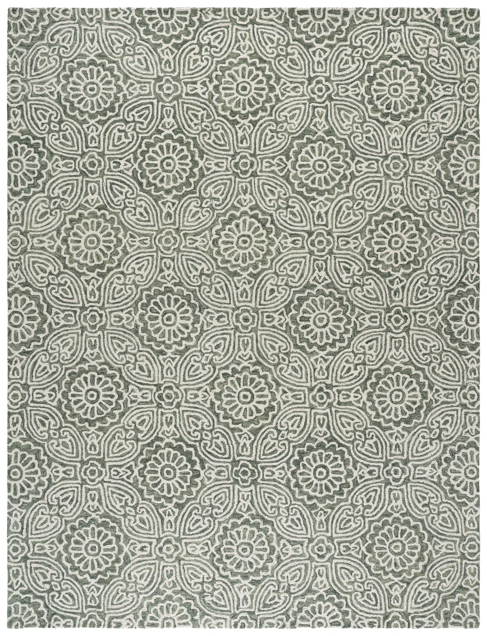 Blossom Floral Tile Hand-Tufted Wool Rug