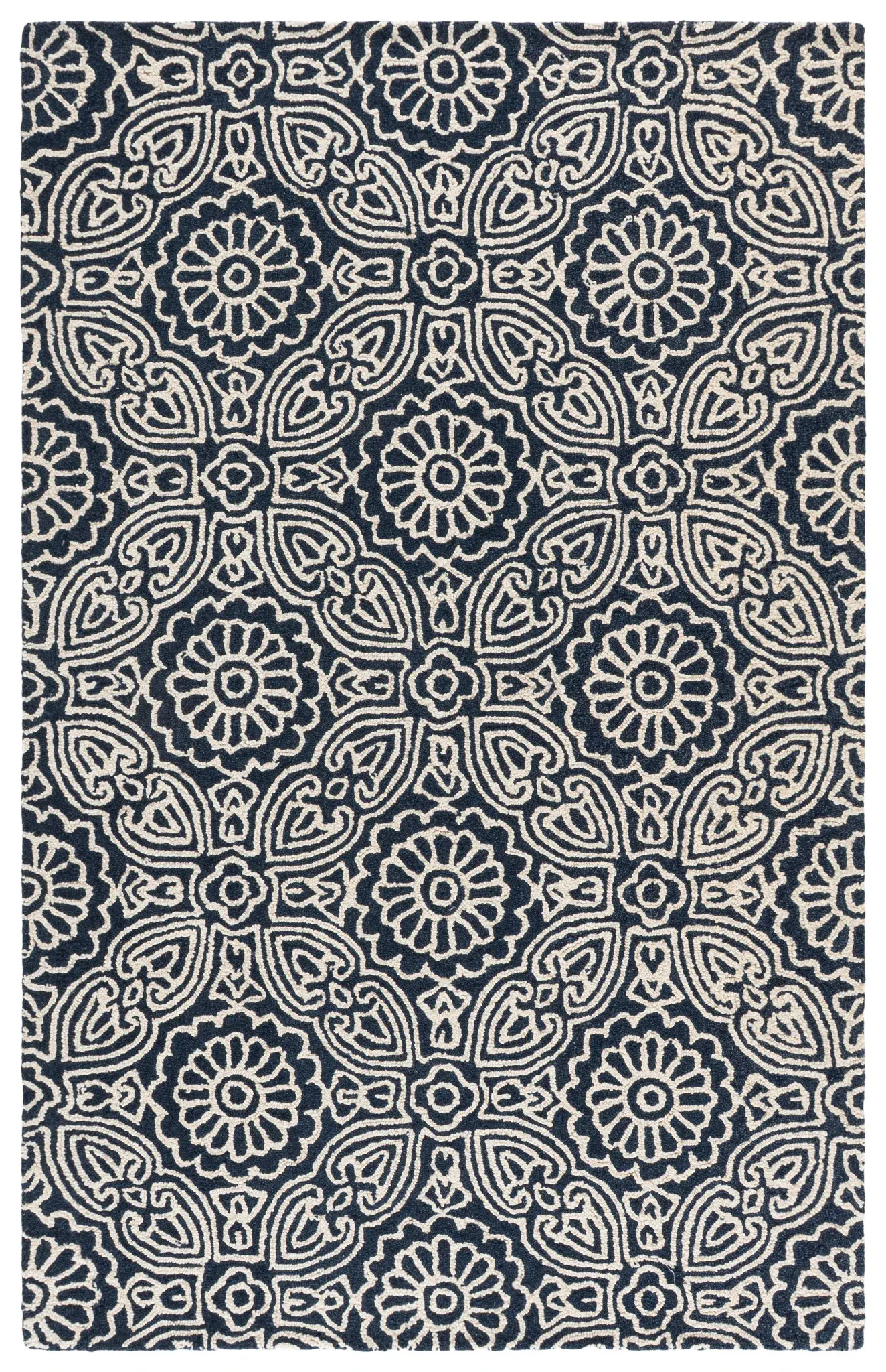 Blossom Floral Tile Hand-Tufted Wool Rug