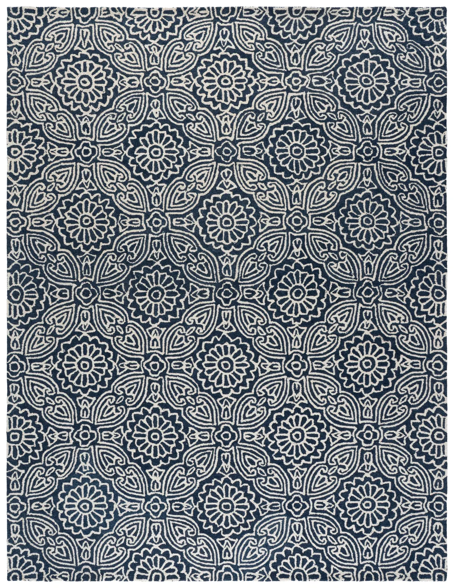 Blossom Floral Tile Hand-Tufted Wool Rug