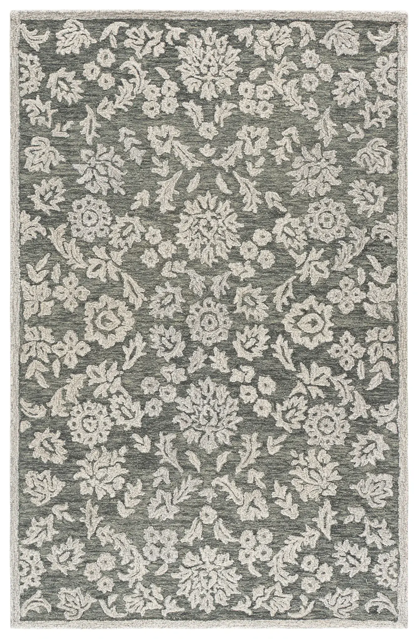 Blossom Damask Vine Hand-Tufted Wool Rug