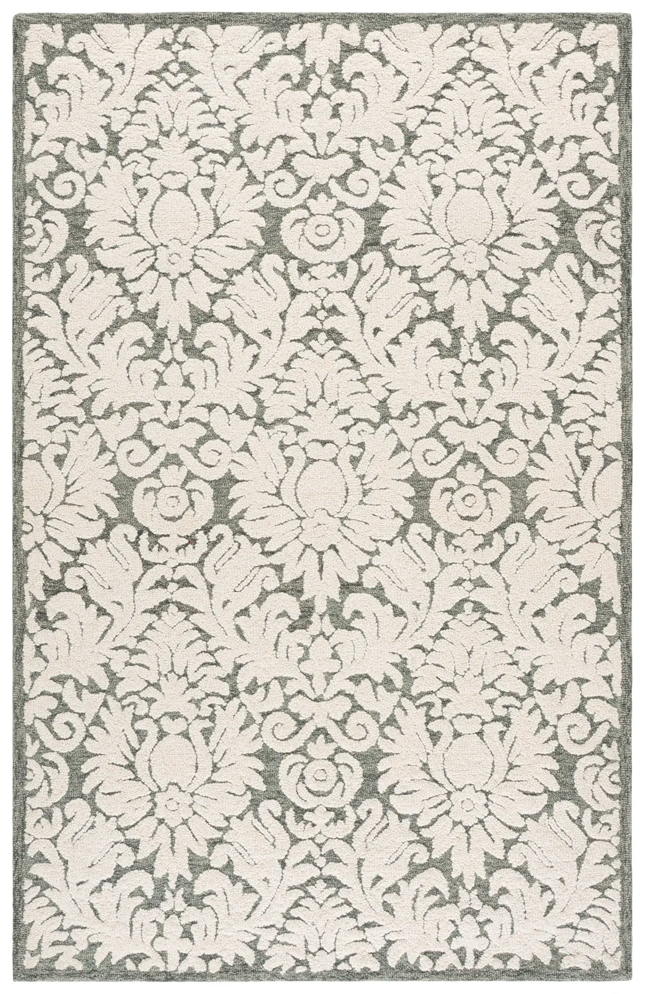 Blossom Damask Hand-Tufted Wool Rug