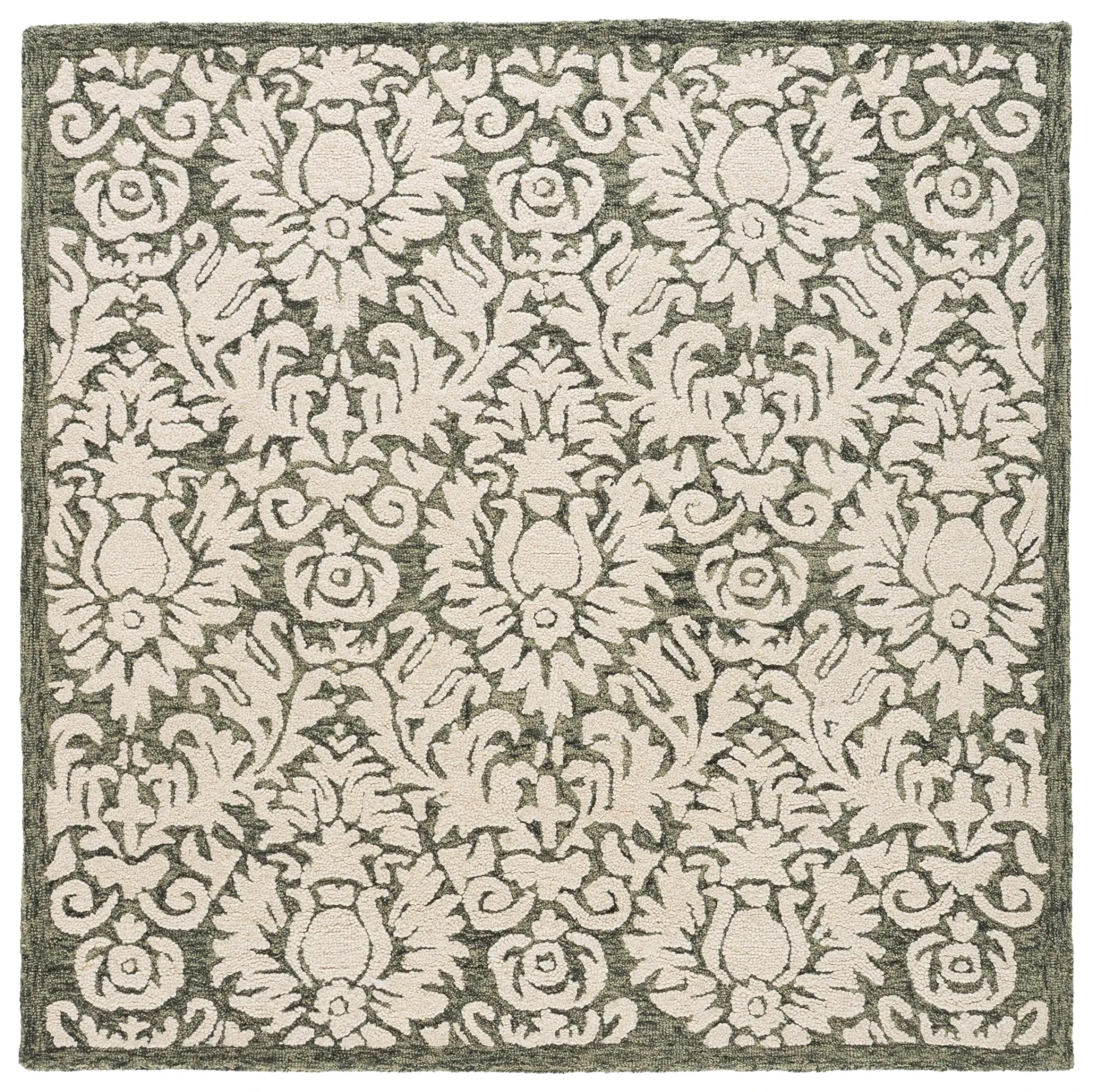 Blossom Damask Hand-Tufted Wool Rug