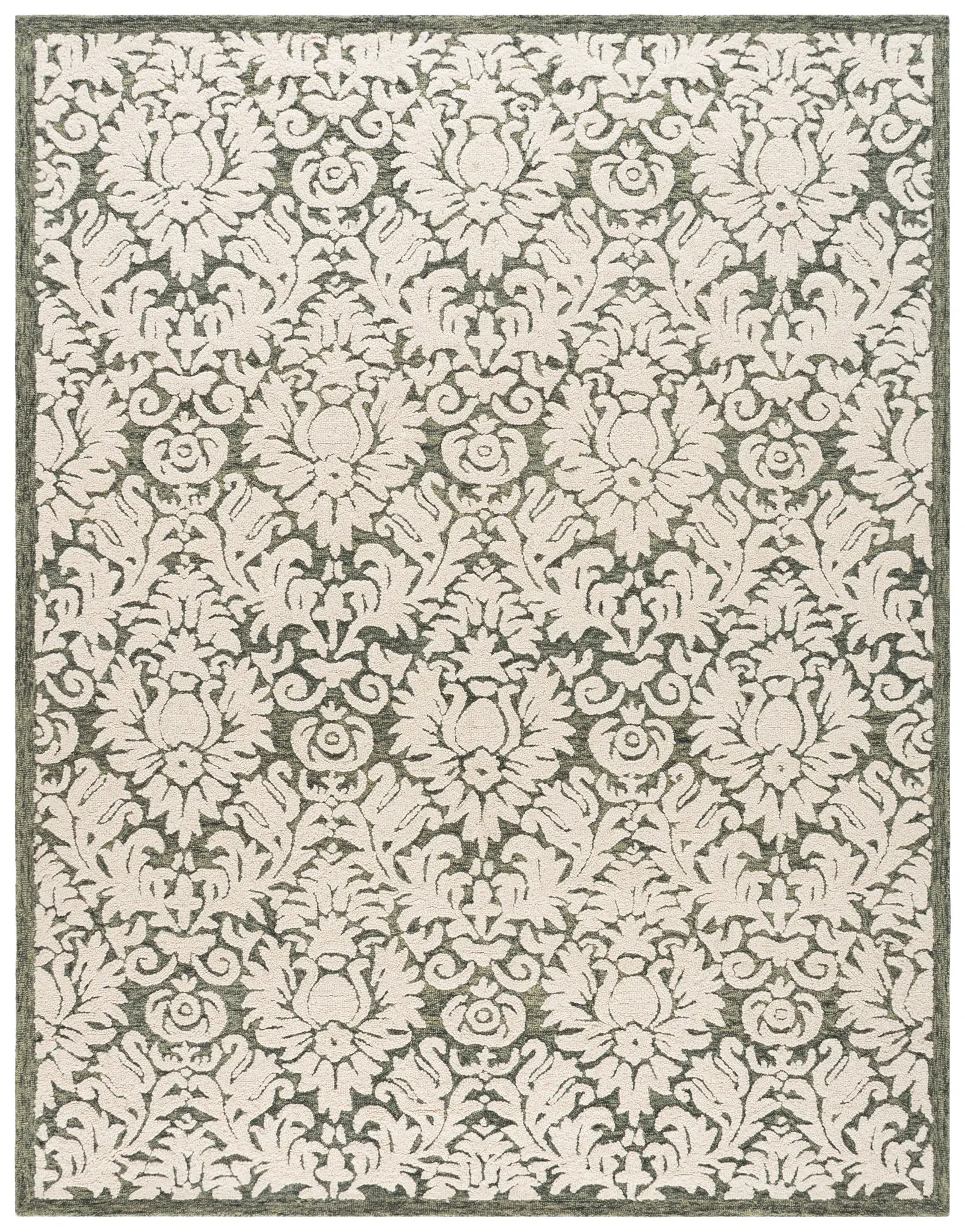 Blossom Damask Hand-Tufted Wool Rug