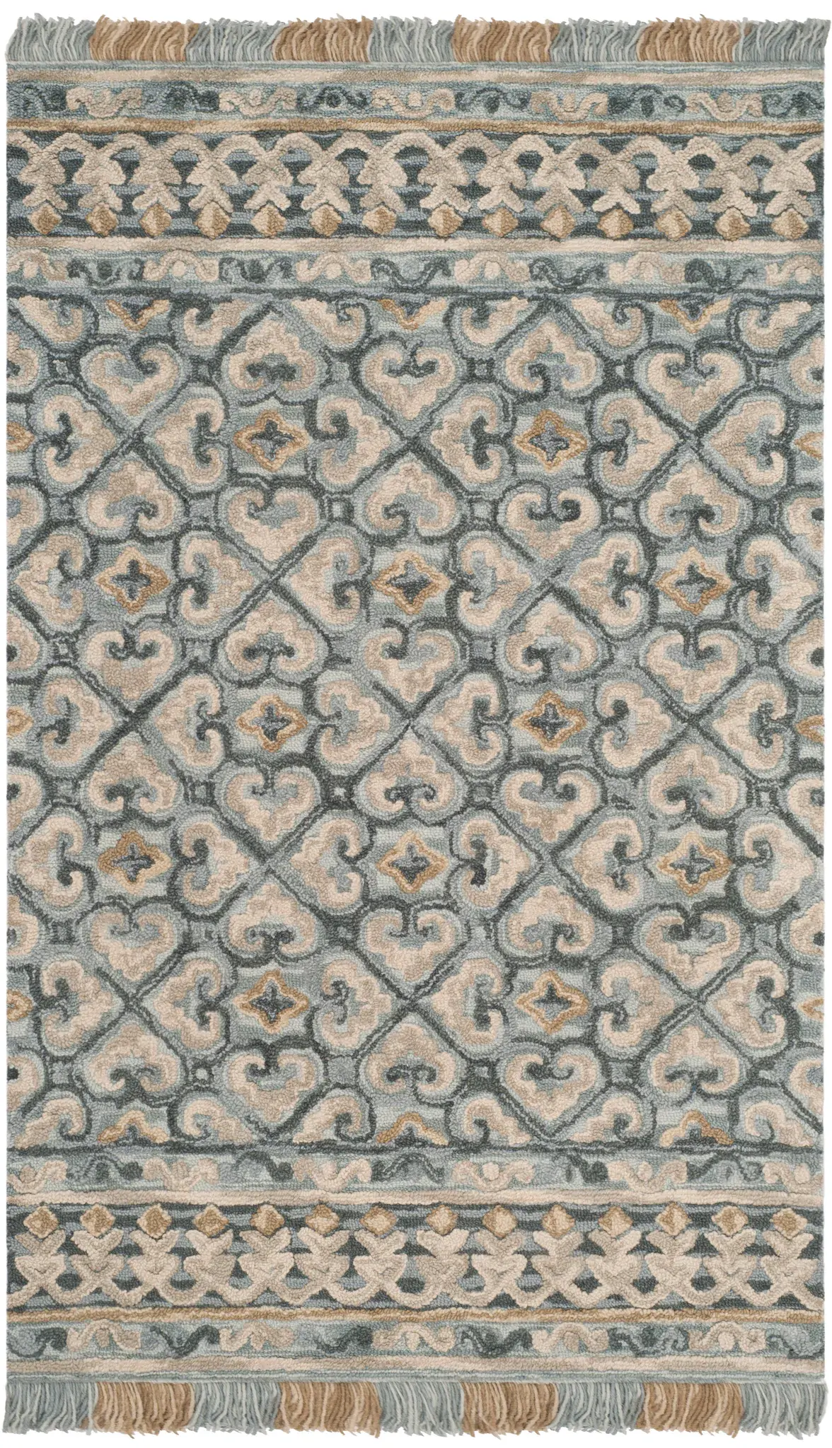 Blossom Clover Lattice Hand-Tufted Wool Rug