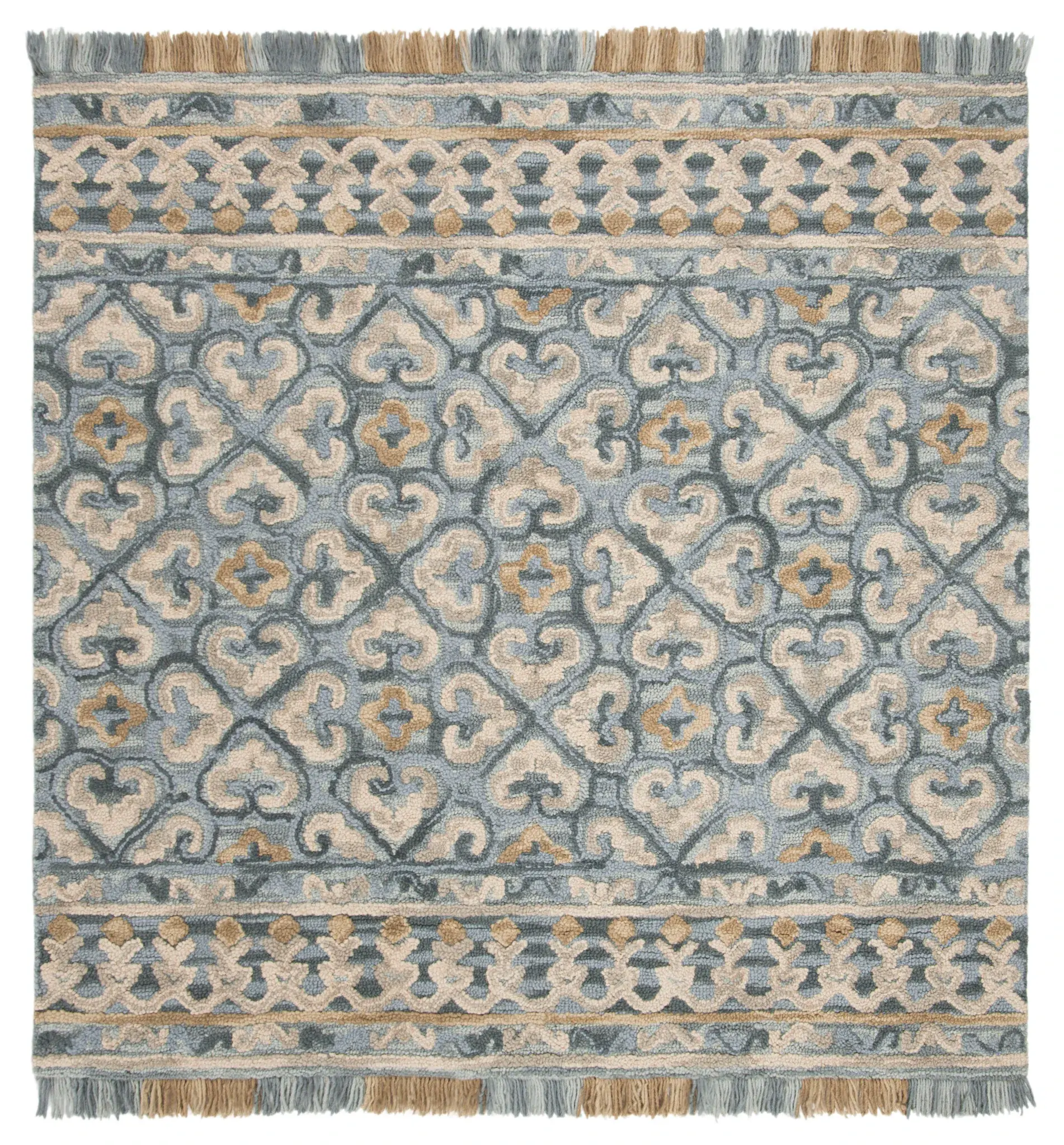 Blossom Clover Lattice Hand-Tufted Wool Rug