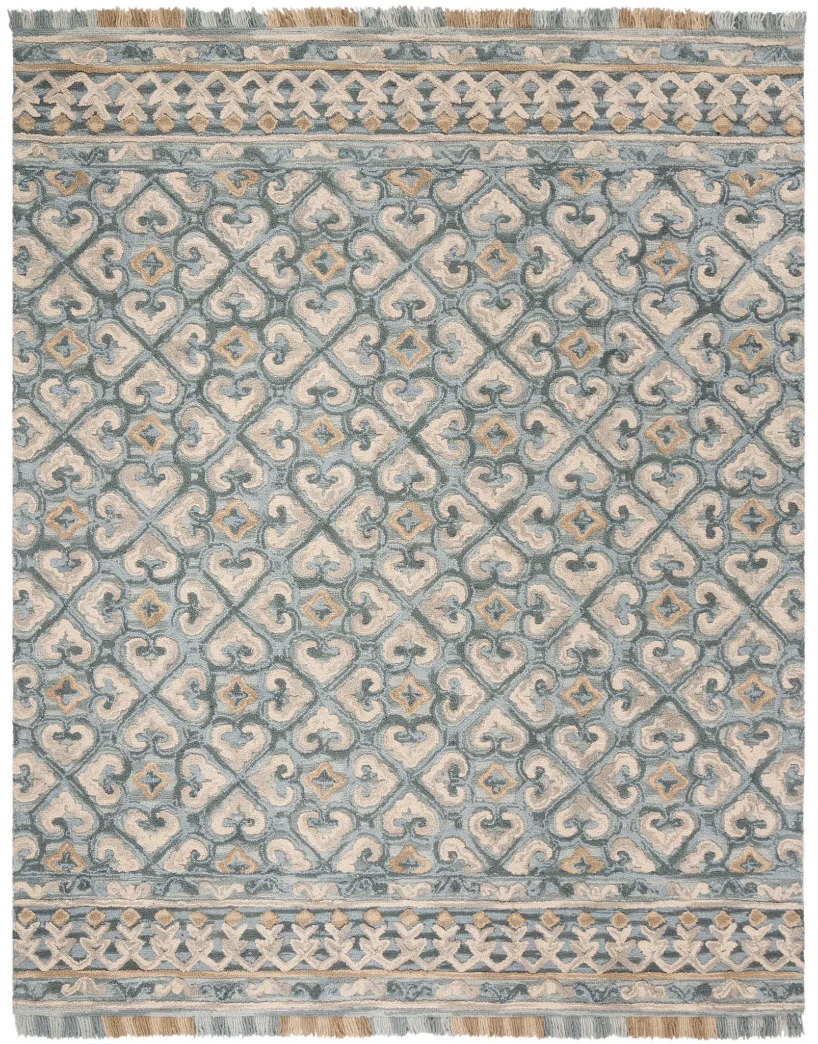 Blossom Clover Lattice Hand-Tufted Wool Rug