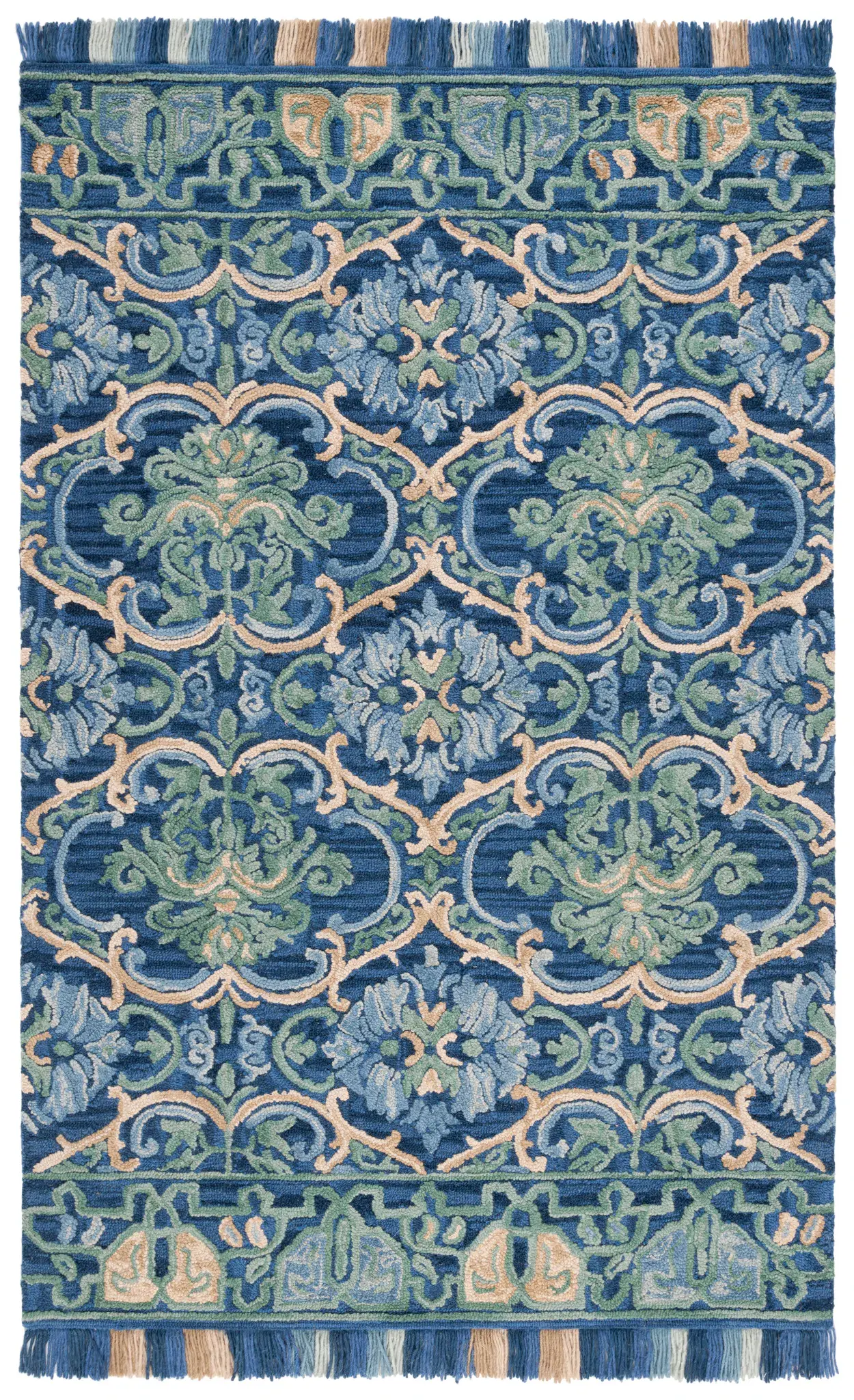 Blossom Interlocking Floral Hand-Tufted Wool Rug