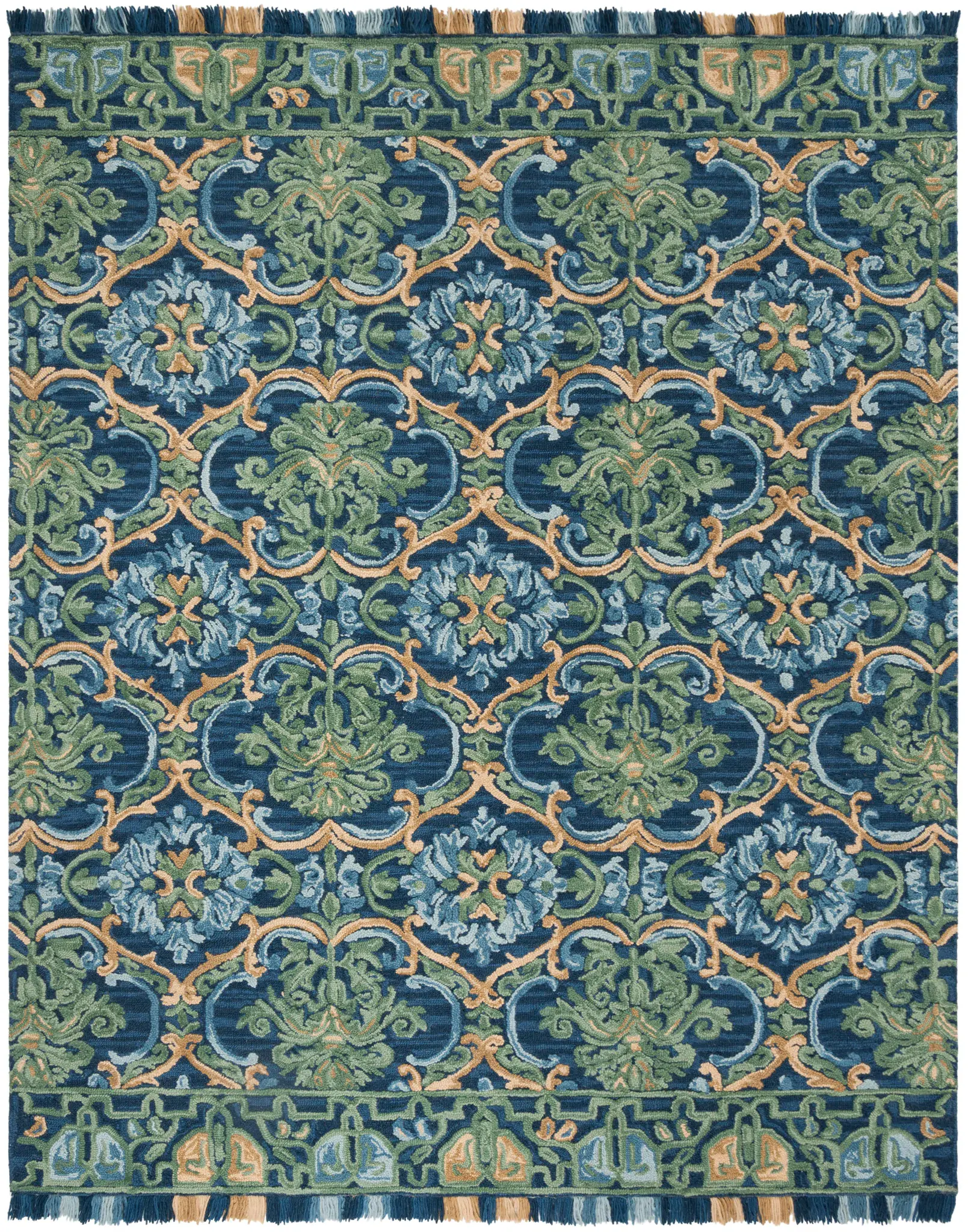 Blossom Interlocking Floral Hand-Tufted Wool Rug