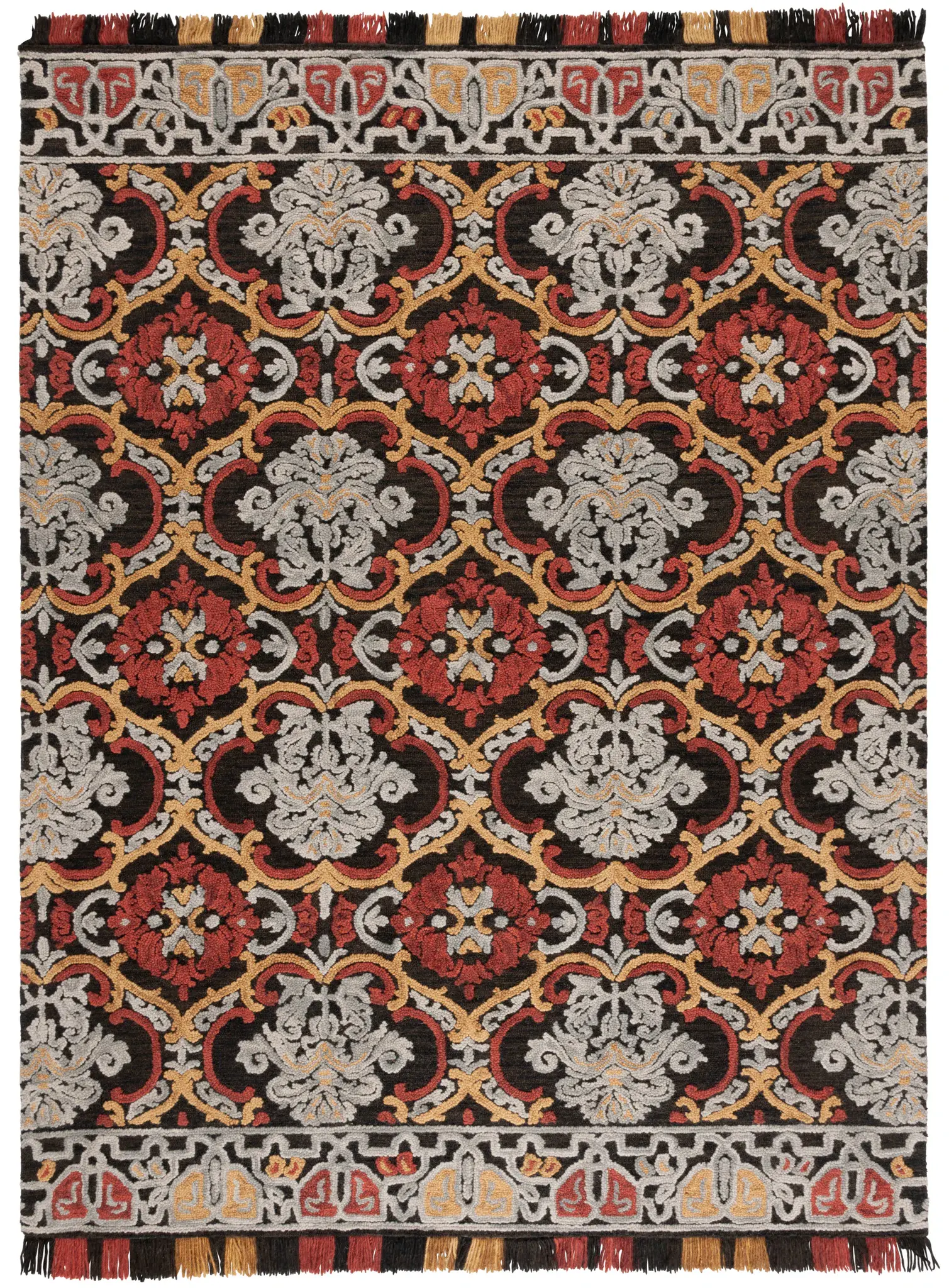 Blossom Interlocking Floral Hand-Tufted Wool Rug