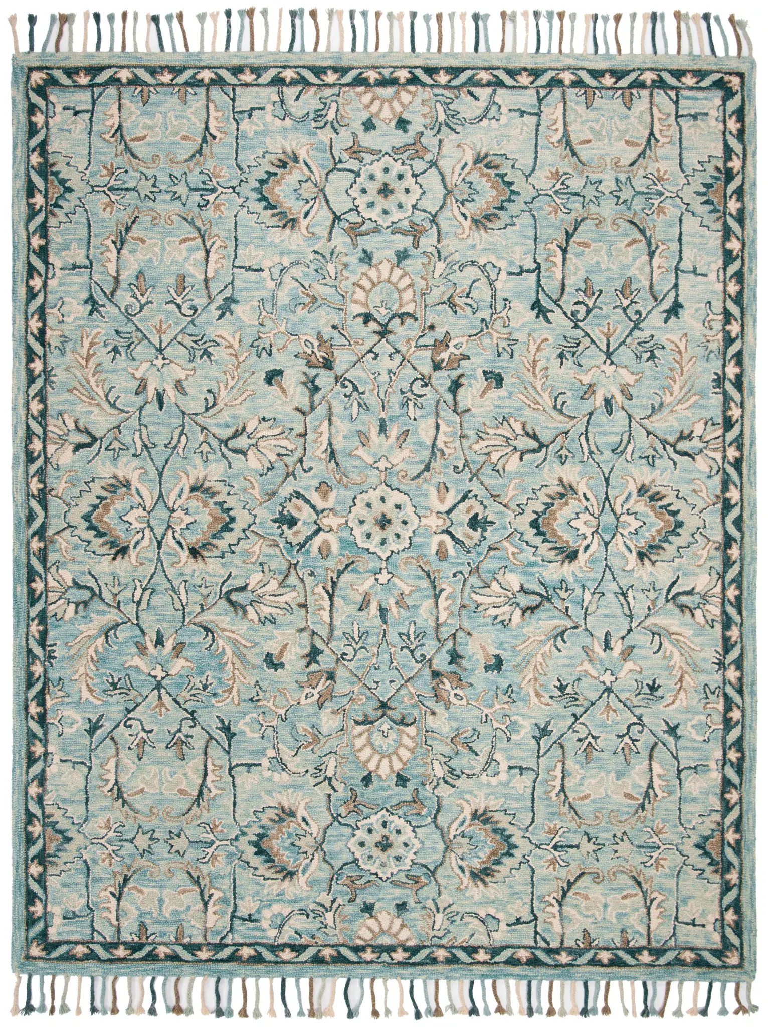 Blossom Trellis Floral Hand-Tufted Wool Rug