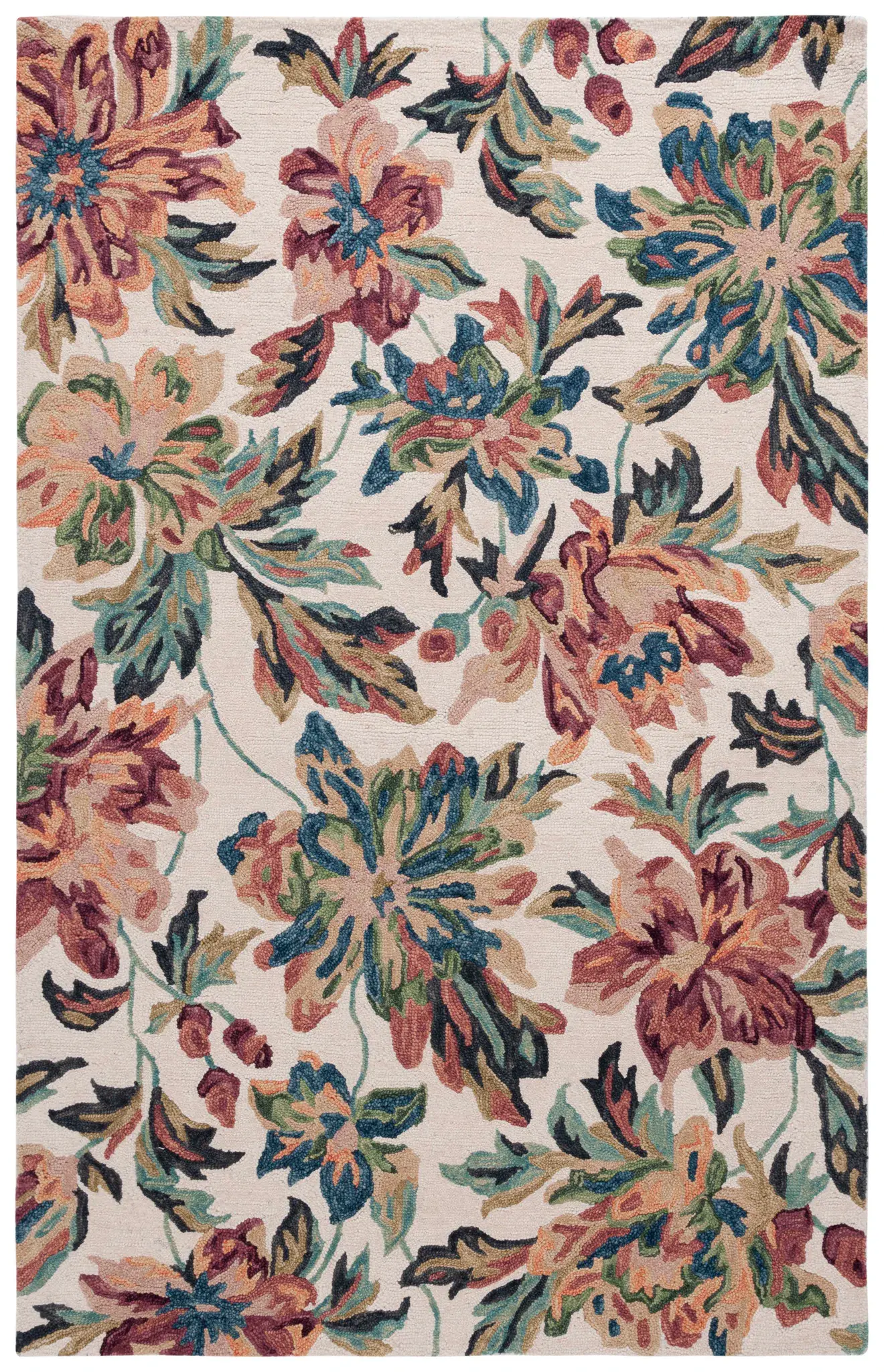 Blossom Dense Floral Hand-Tufted Wool Rug