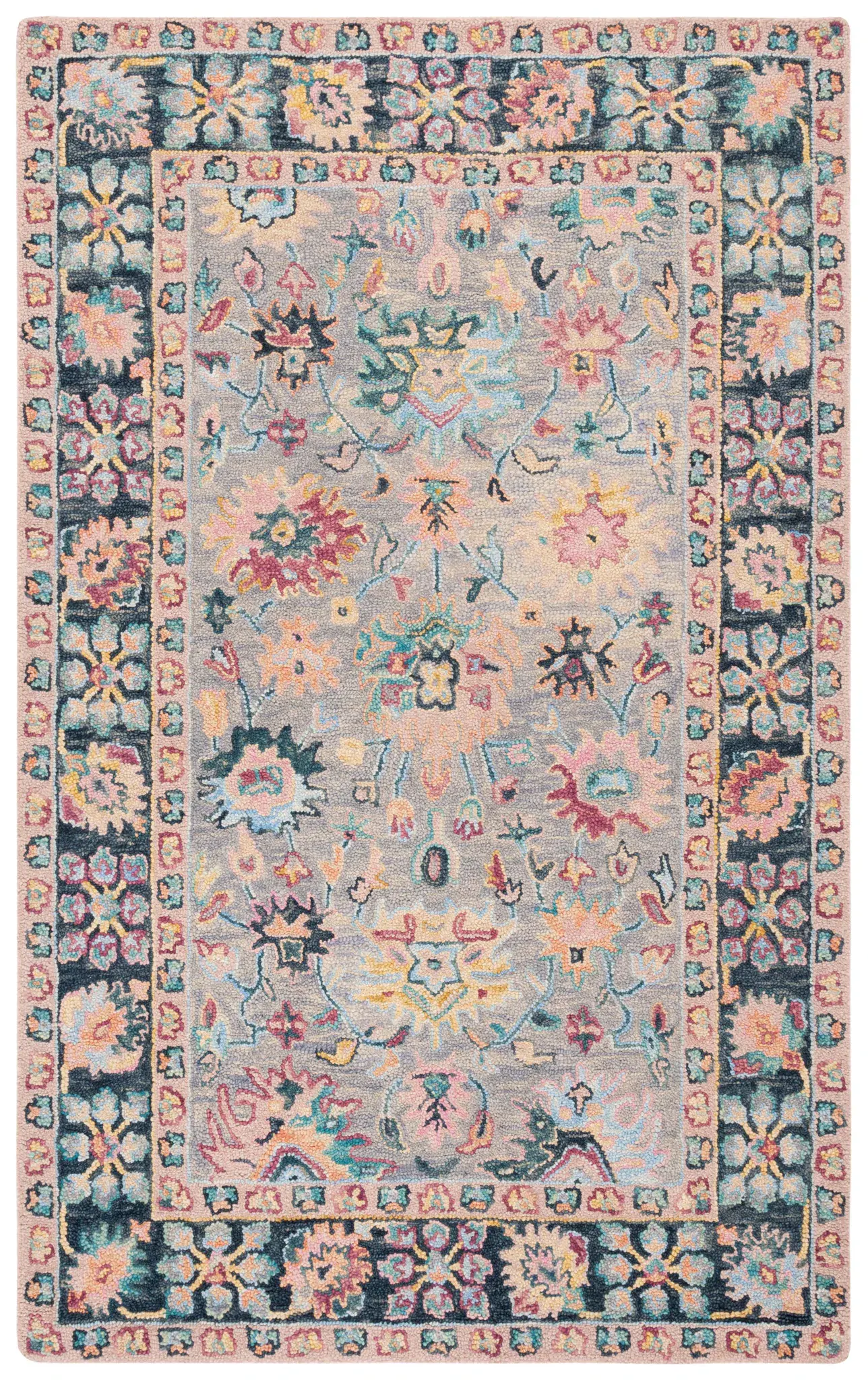 Blossom Bordered Floral Hand-Tufted Wool Rug