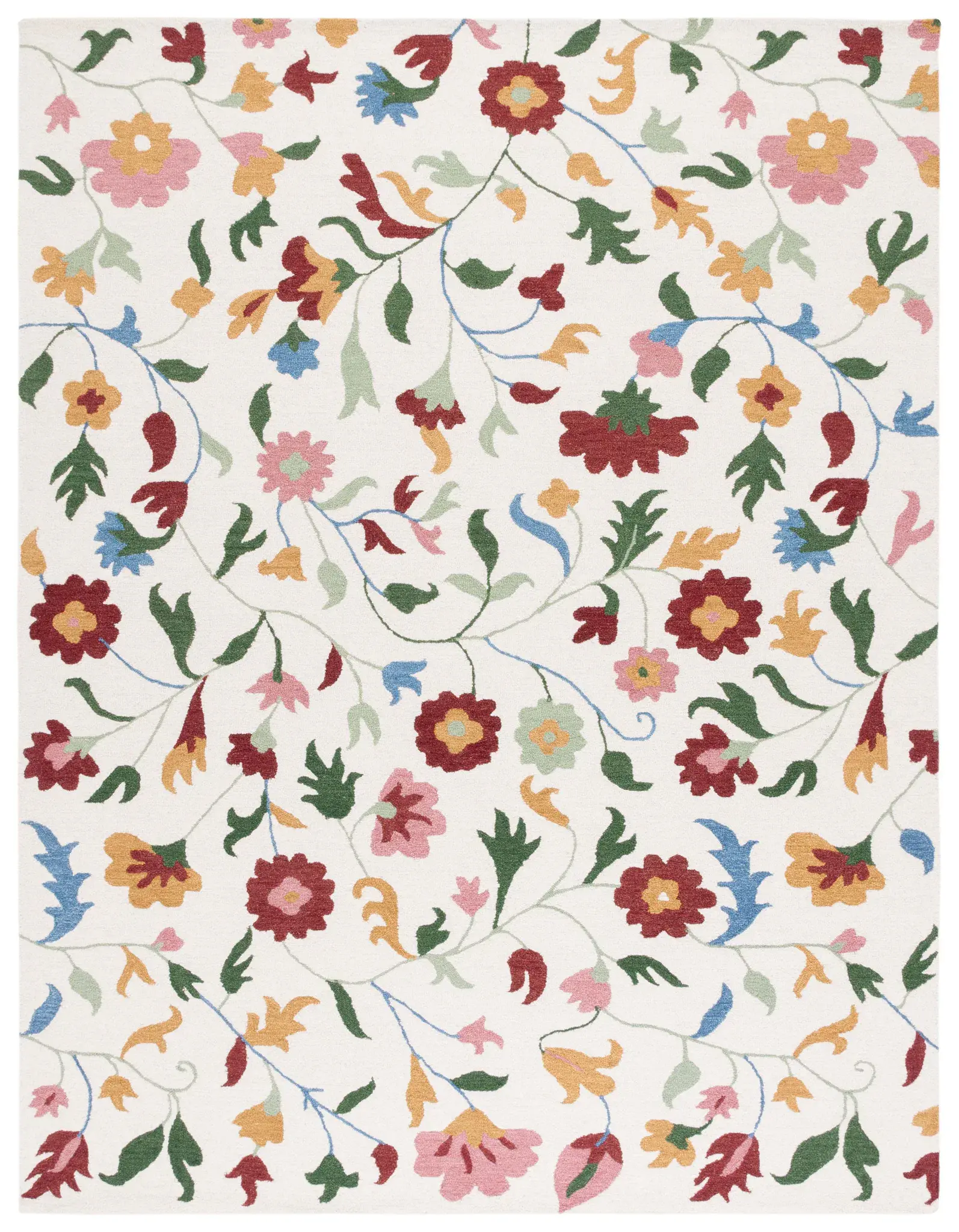 Blossom Wandering Vine Hand-Tufted Wool Rug