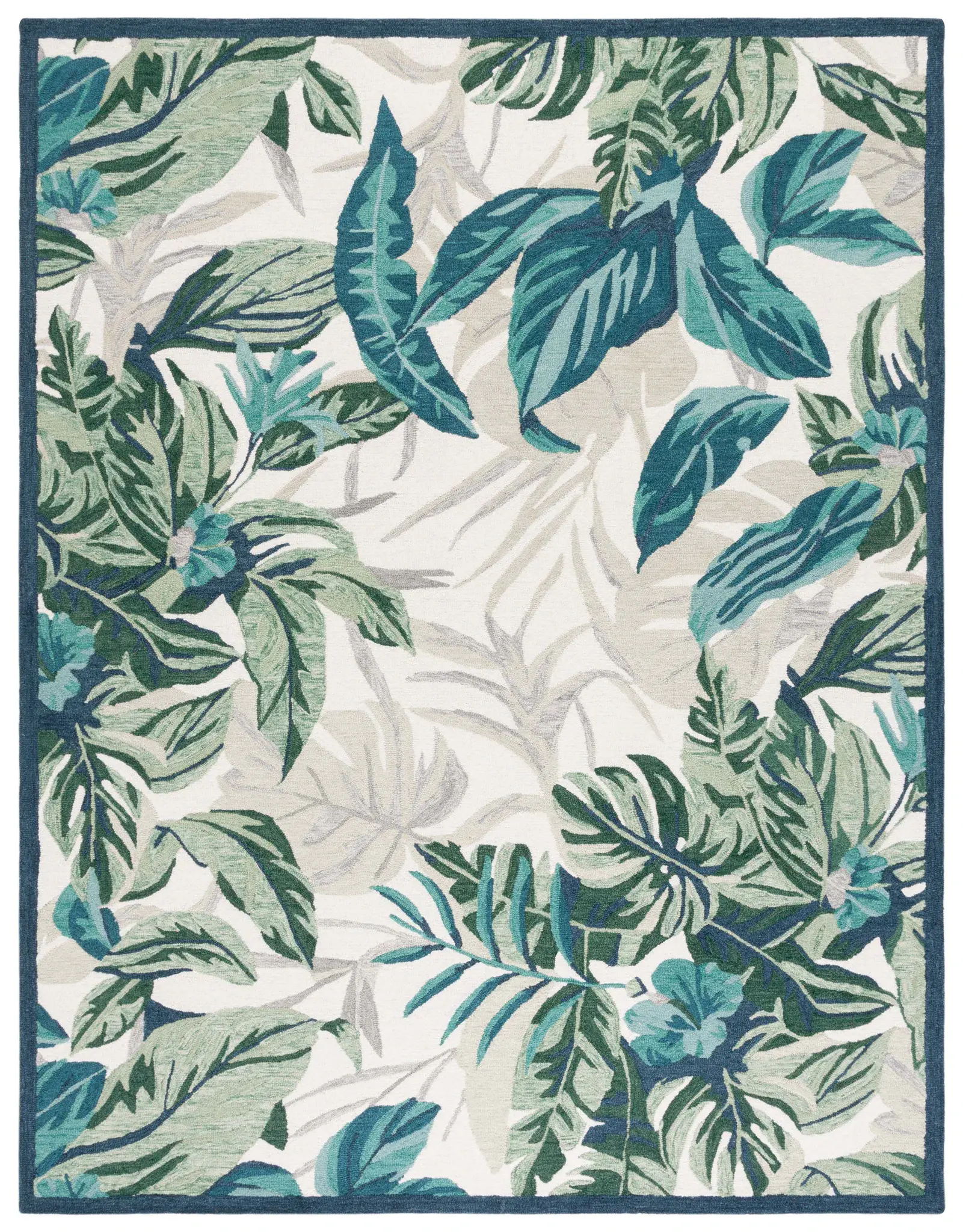 Blossom Tropical Foliage Hand-Tufted Wool Rug