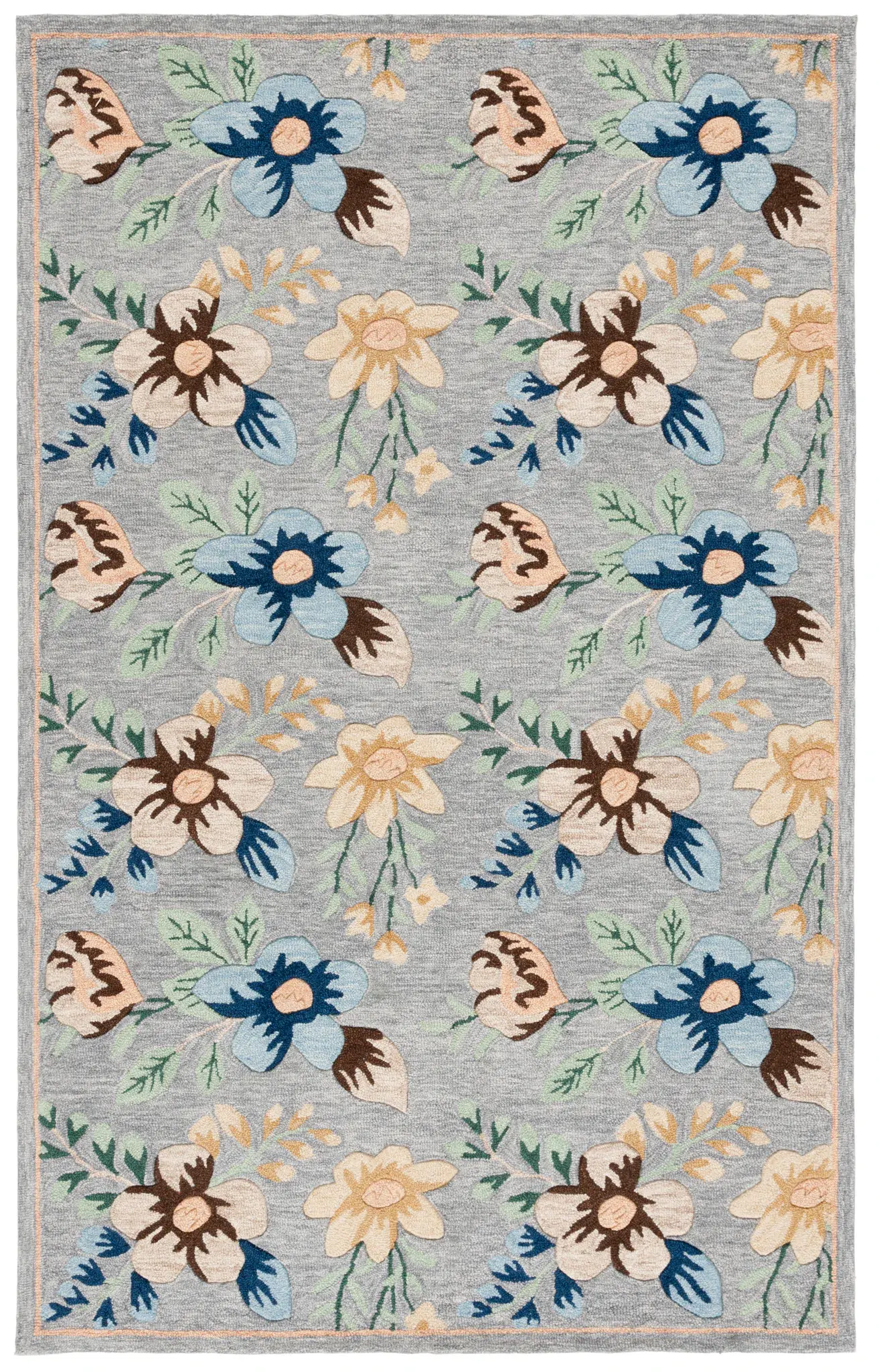 Blossom Floral Sprig Hand-Tufted Wool Rug