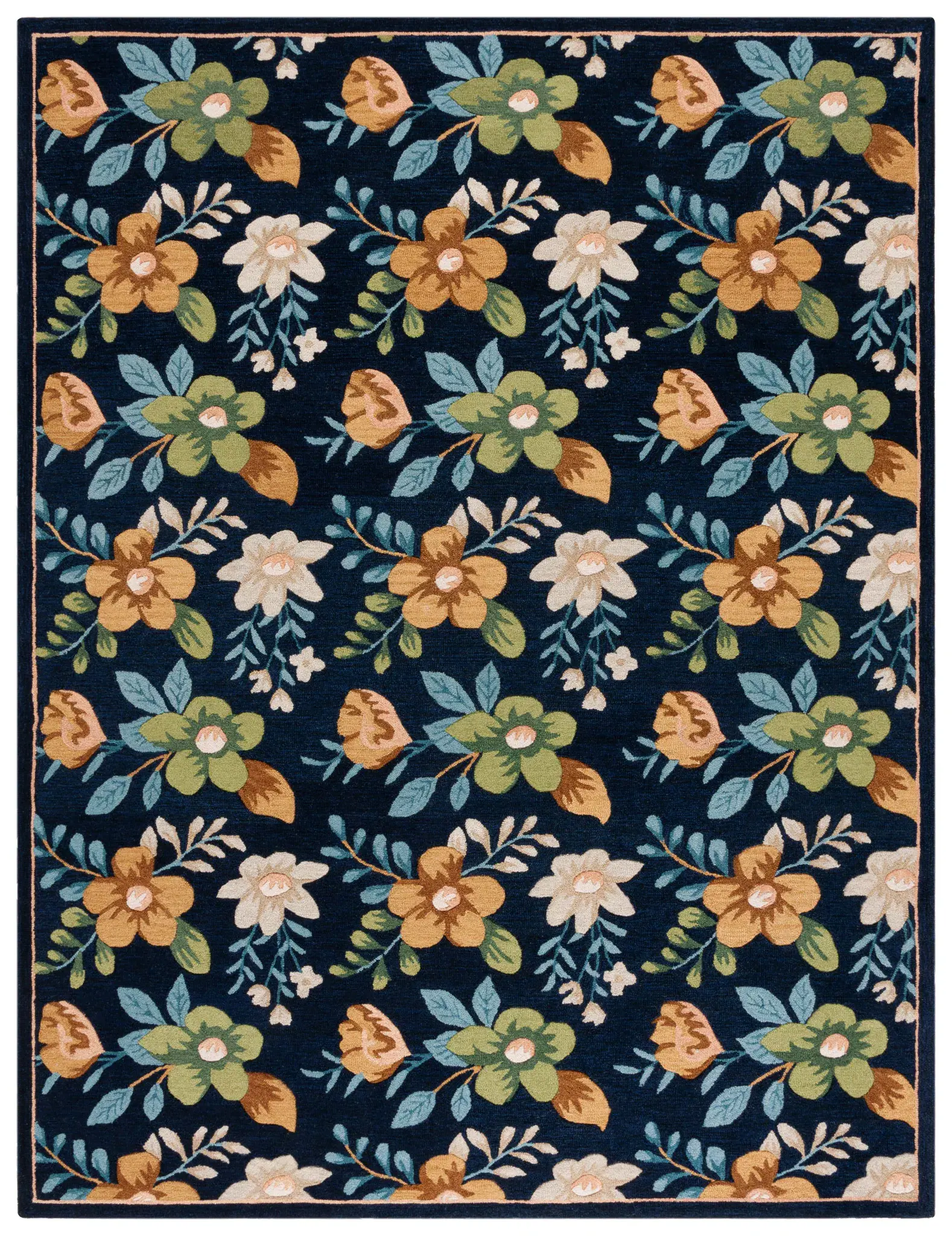 Blossom Floral Sprig Hand-Tufted Wool Rug