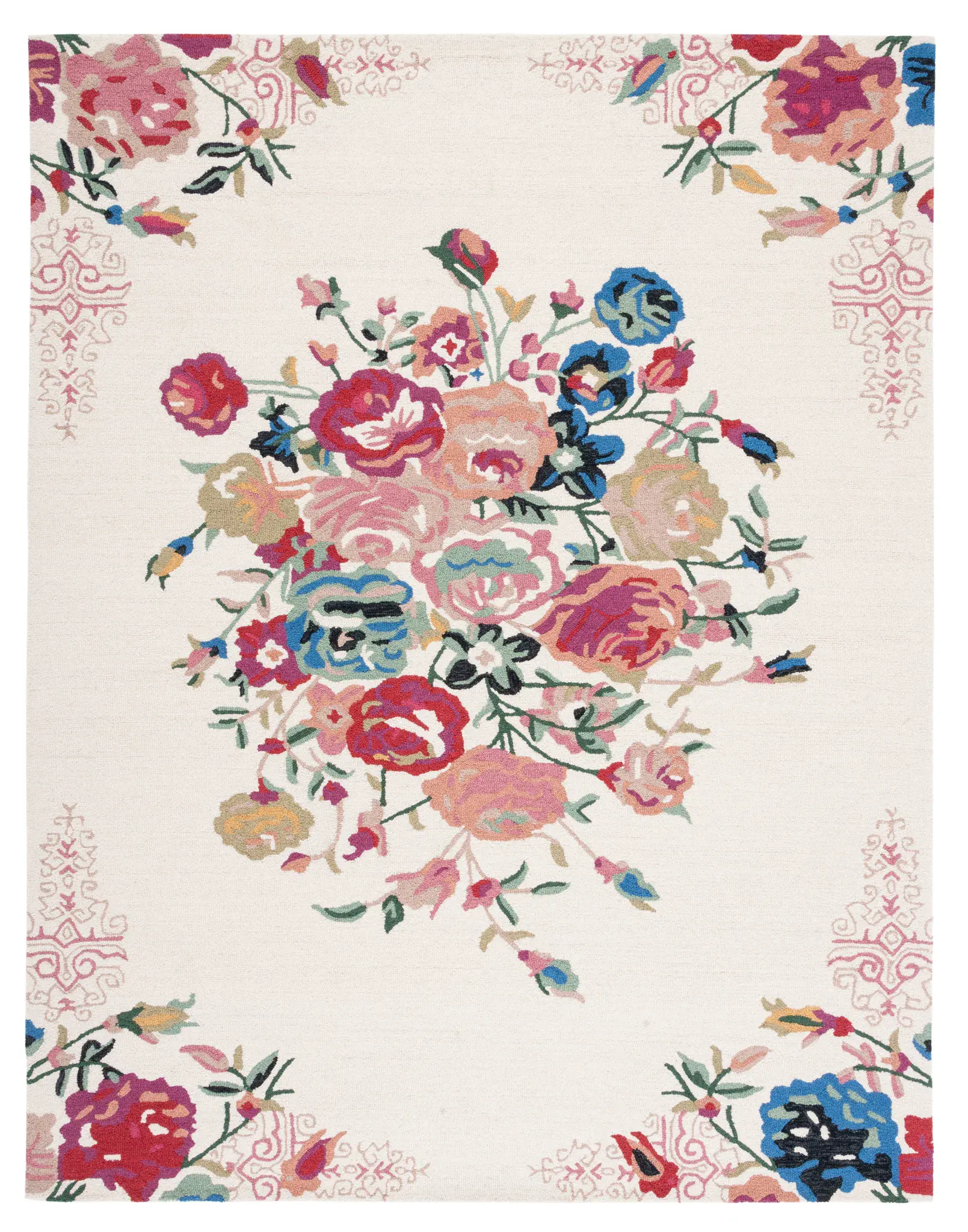 Blossom Floral Bouquet Hand-Tufted Wool Rug