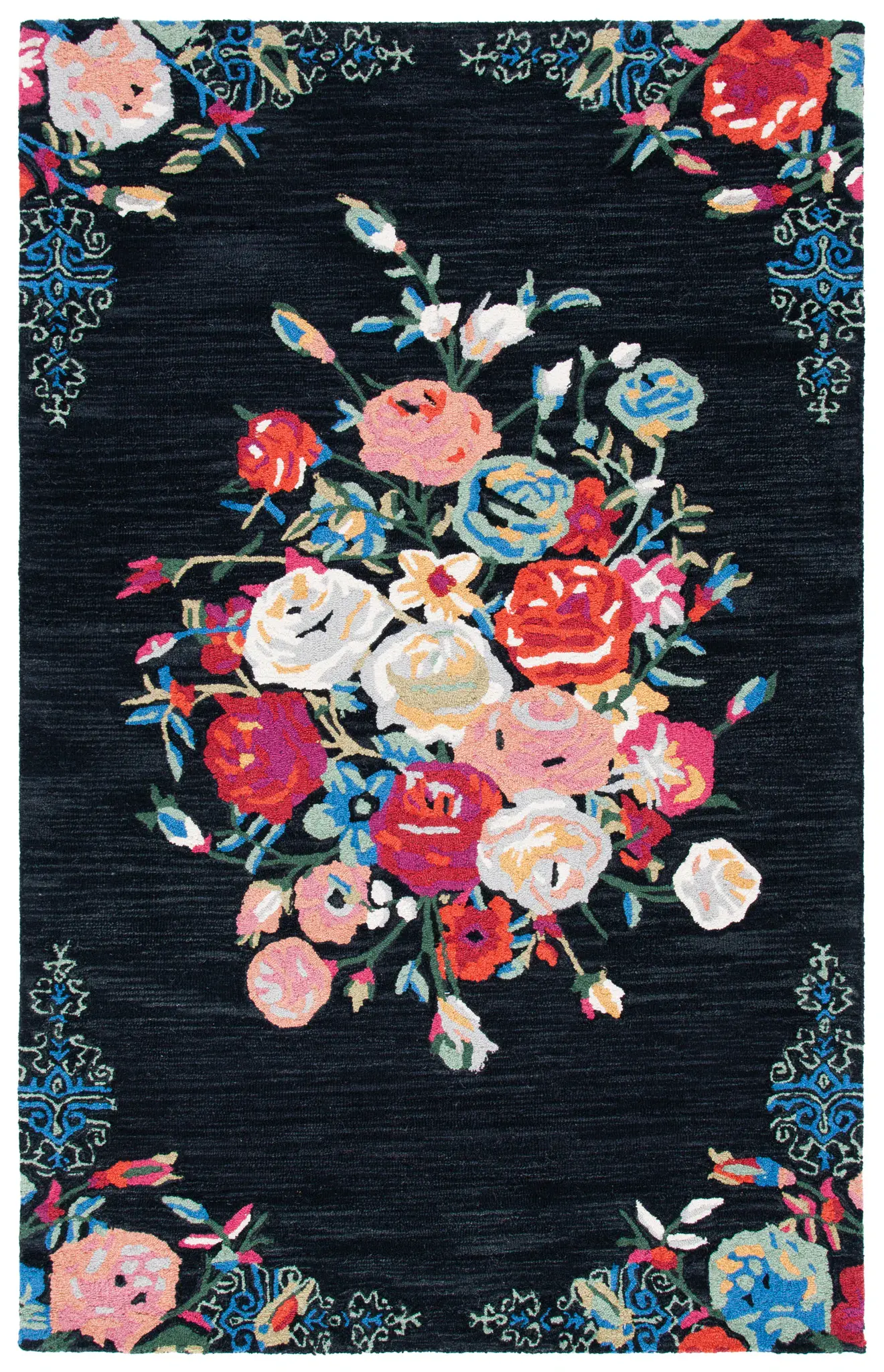 Blossom Floral Bouquet Hand-Tufted Wool Rug