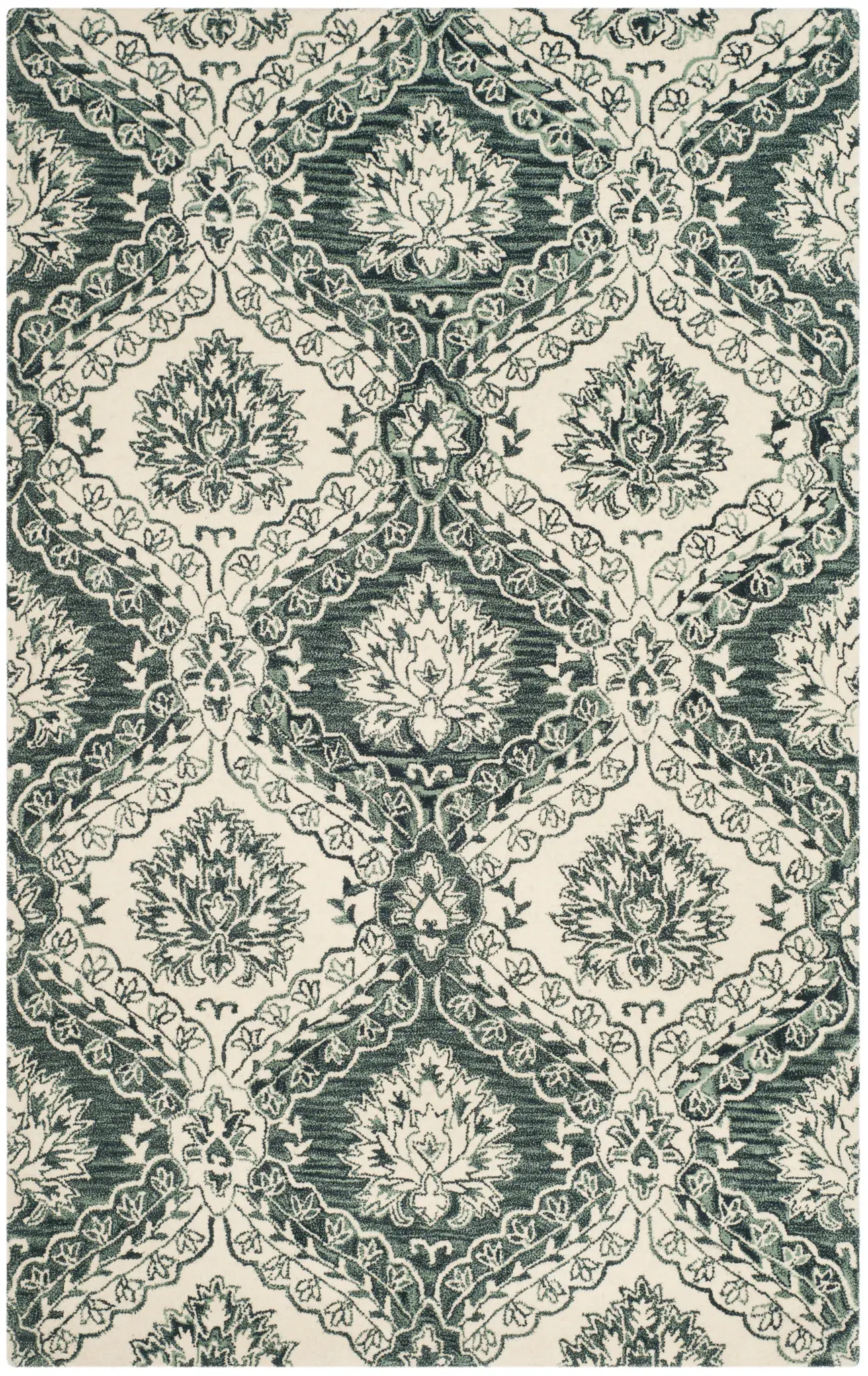 Blossom Damask Trellis Hand-Tufted Wool Rug