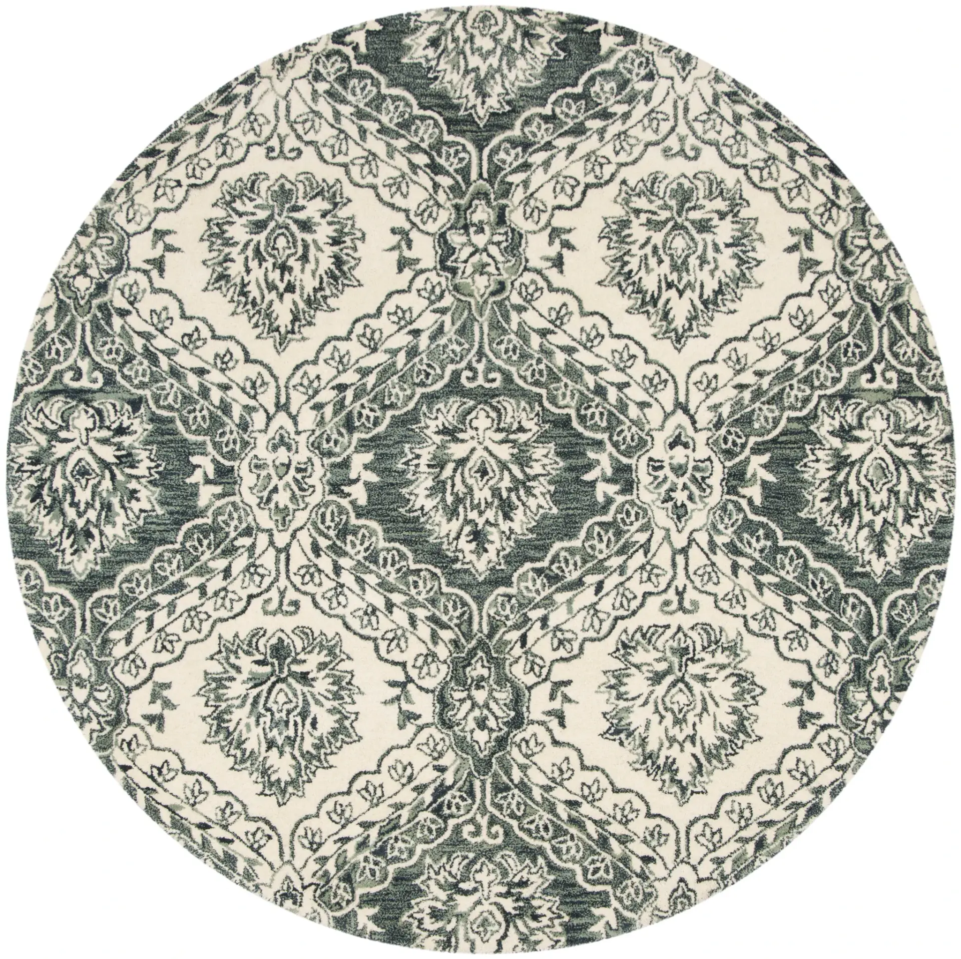 Blossom Damask Trellis Hand-Tufted Wool Rug