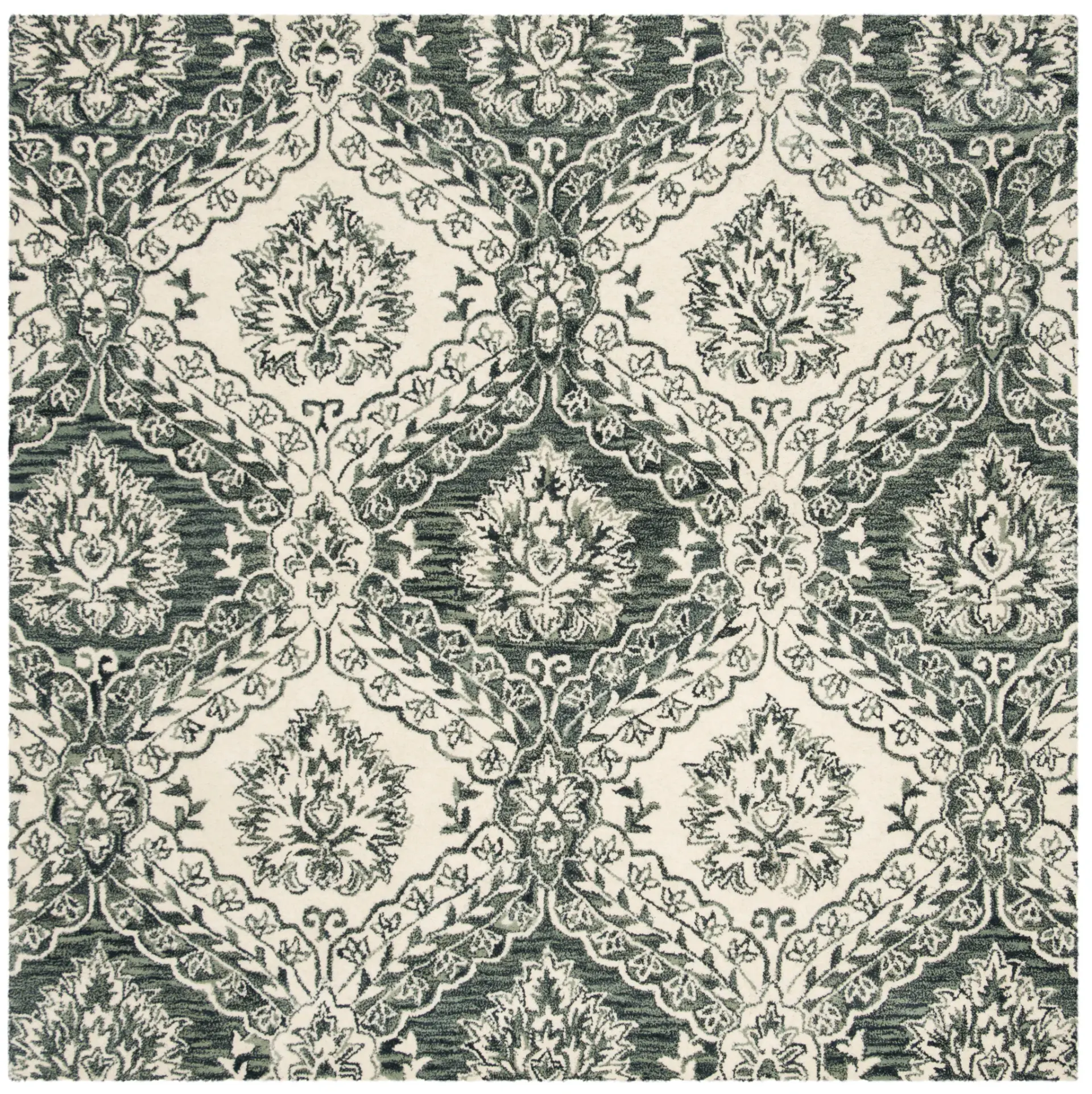 Blossom Damask Trellis Hand-Tufted Wool Rug