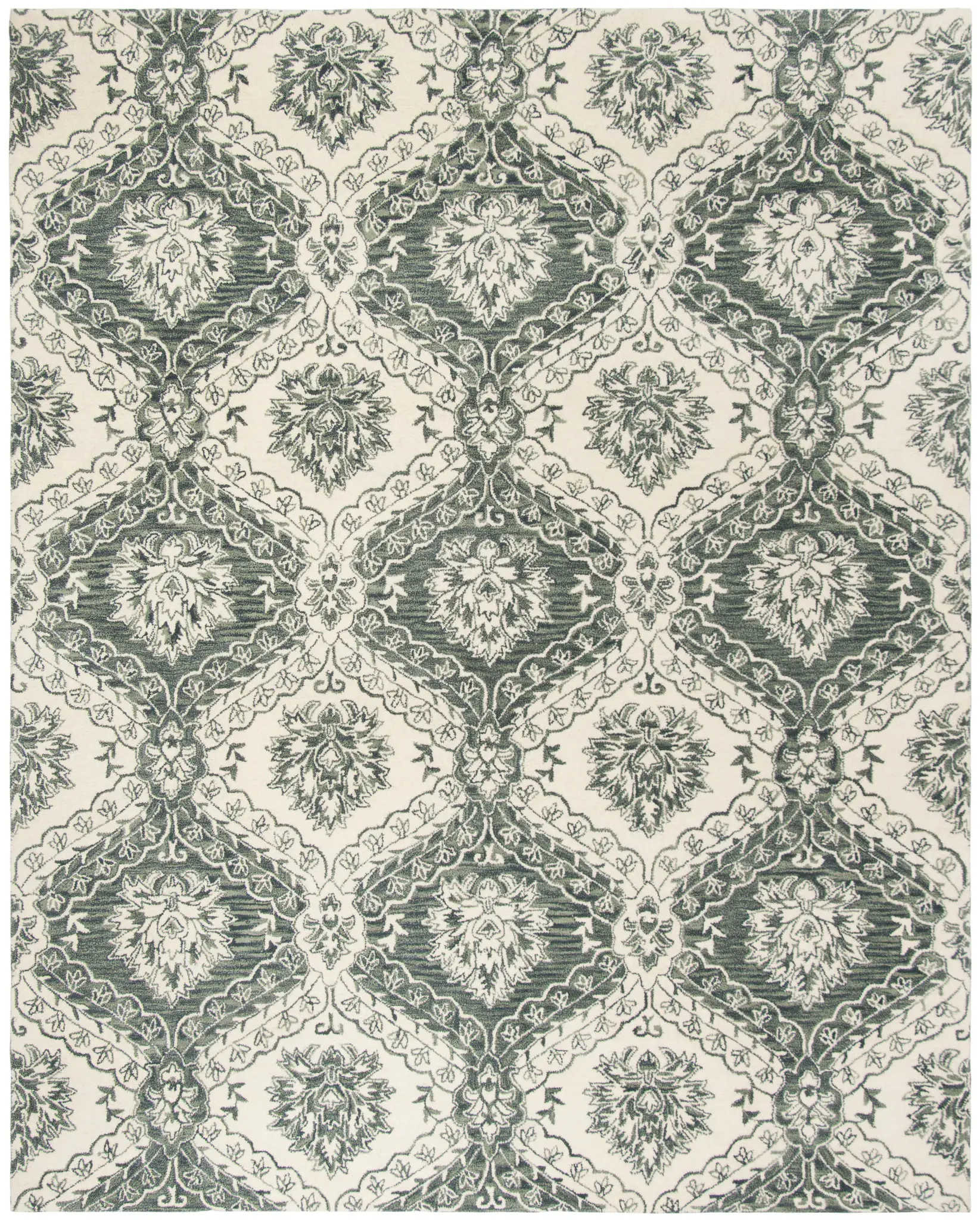 Blossom Damask Trellis Hand-Tufted Wool Rug
