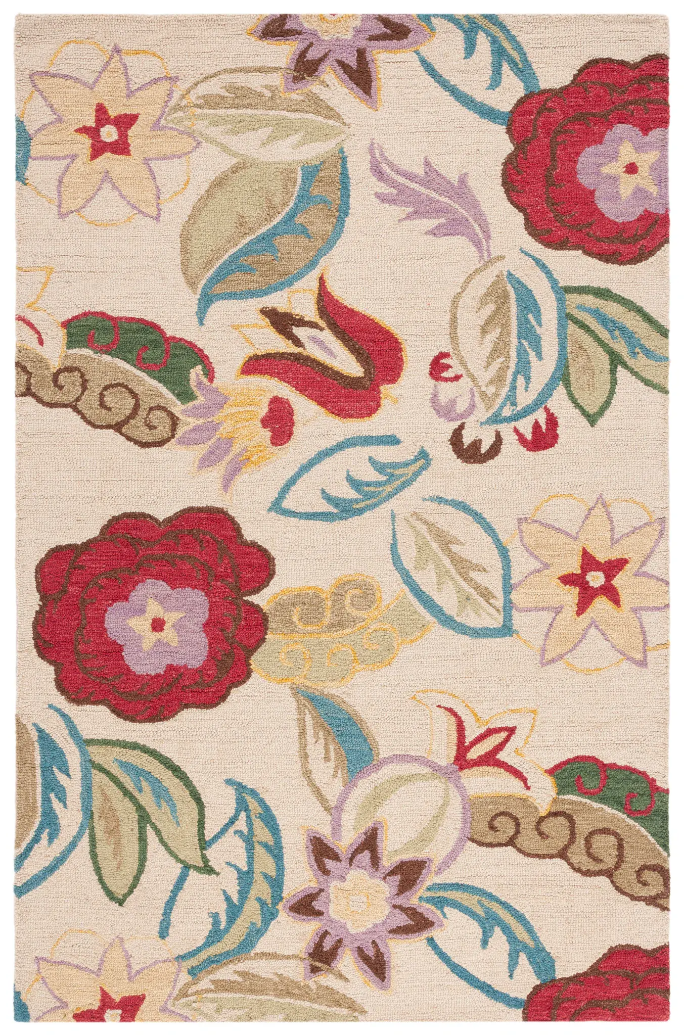 Blossom Boho Floral Hand-Hooked Wool Rug