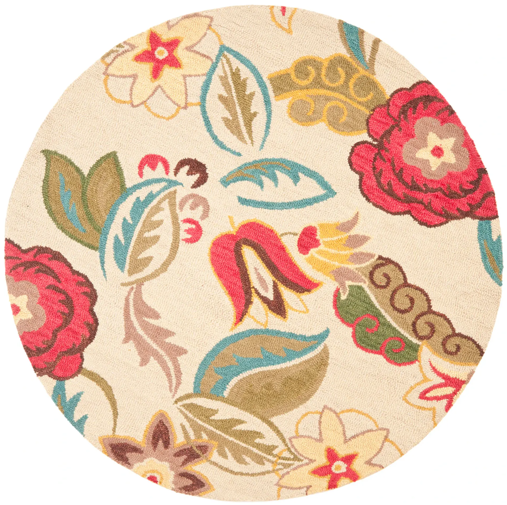 Blossom Boho Floral Hand-Hooked Wool Rug