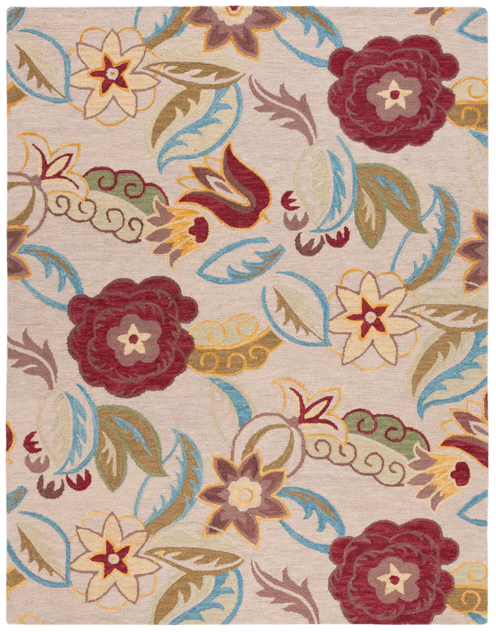 Blossom Boho Floral Hand-Hooked Wool Rug