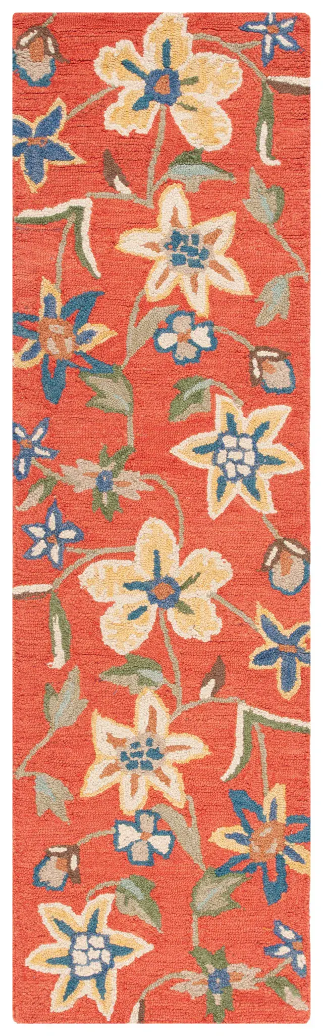 Blossom Floral Vines Hand-Hooked Wool Rug